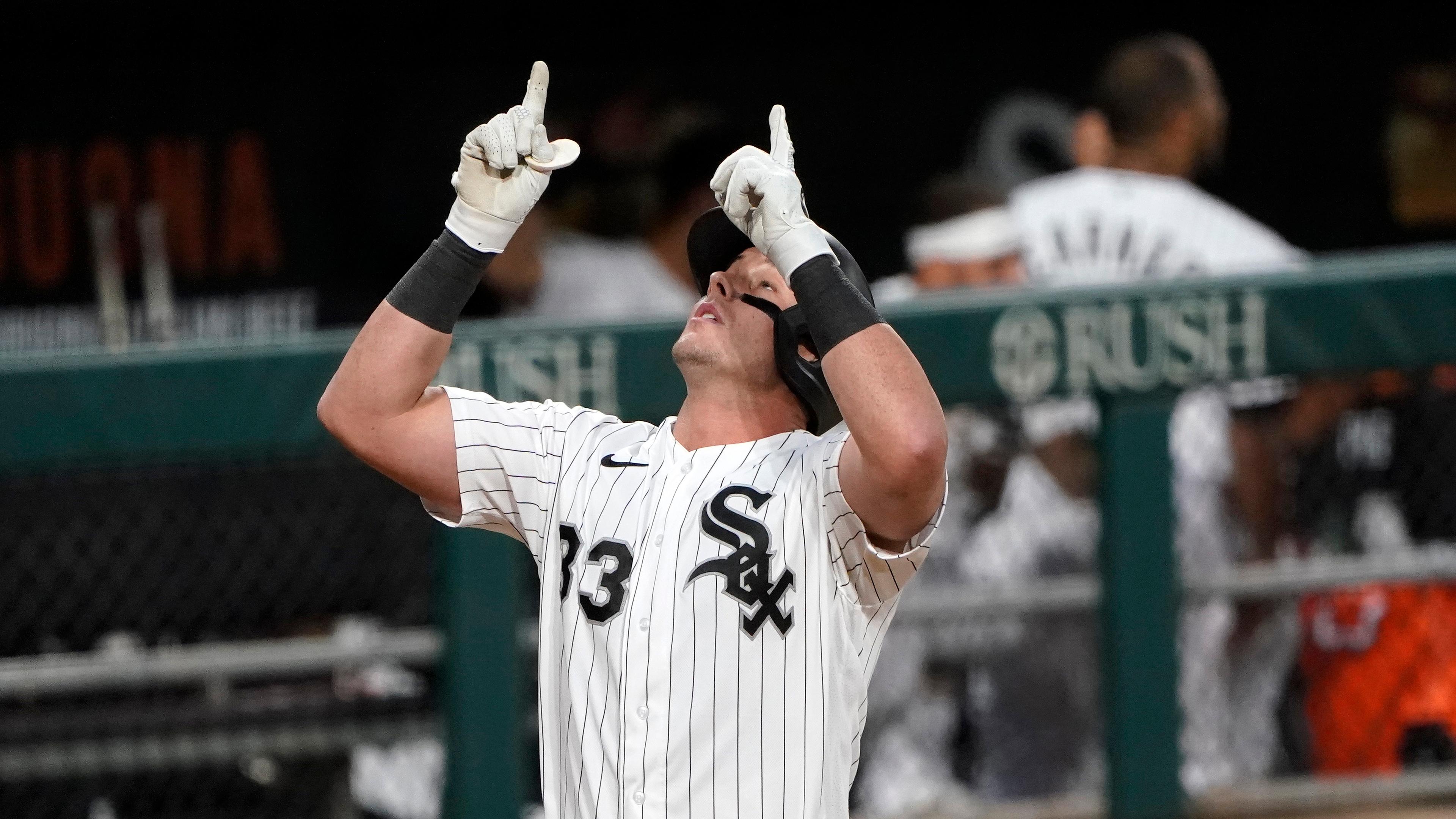 James McCann points to the sky / USA TODAY