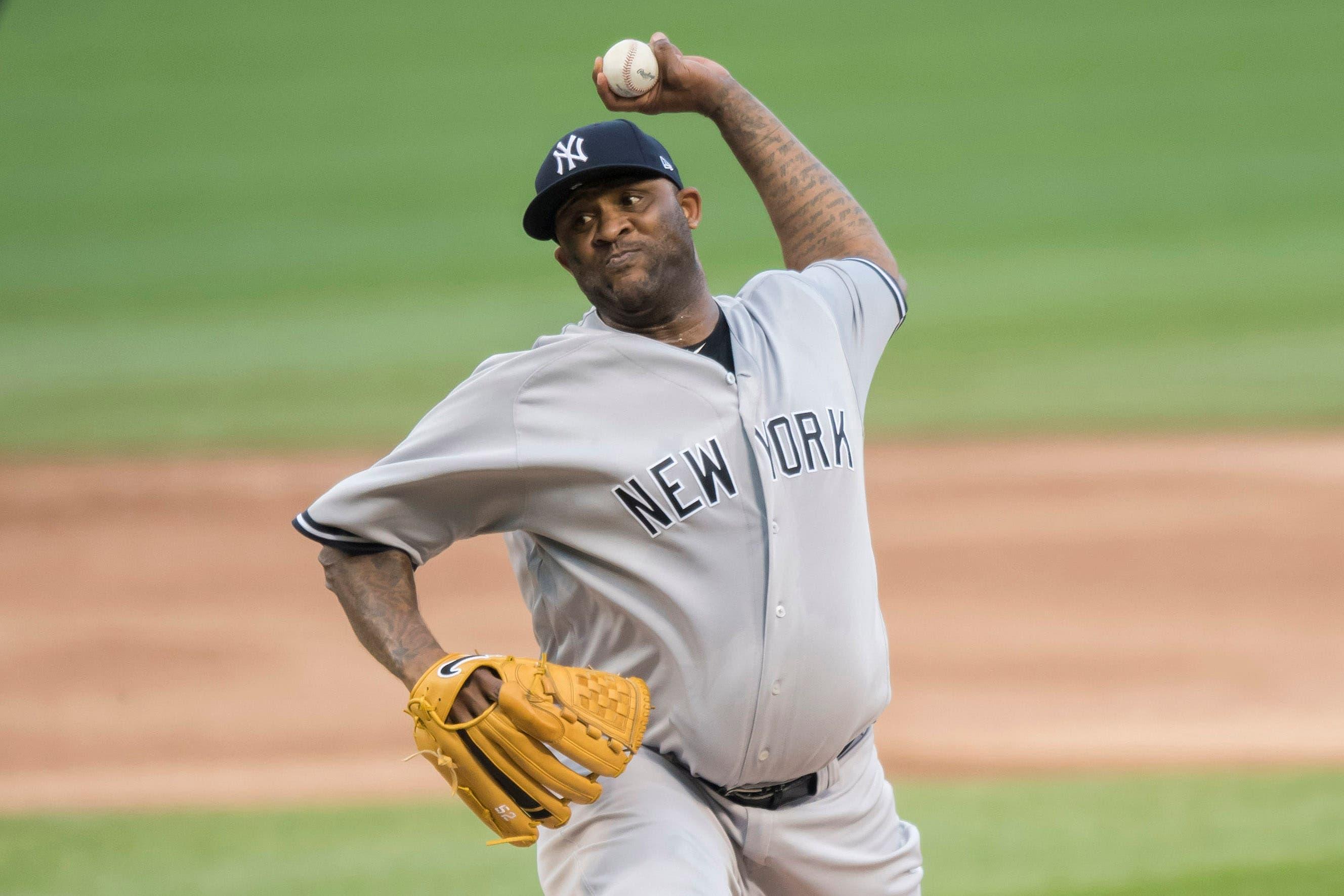 Aug 7, 2018; Chicago, IL, USA; New York Yankees starting pitcher CC Sabathia (52) pitches during the first inning against the Chicago White Sox at Guaranteed Rate Field. Mandatory Credit: Patrick Gorski-USA TODAY Sports / Patrick Gorski