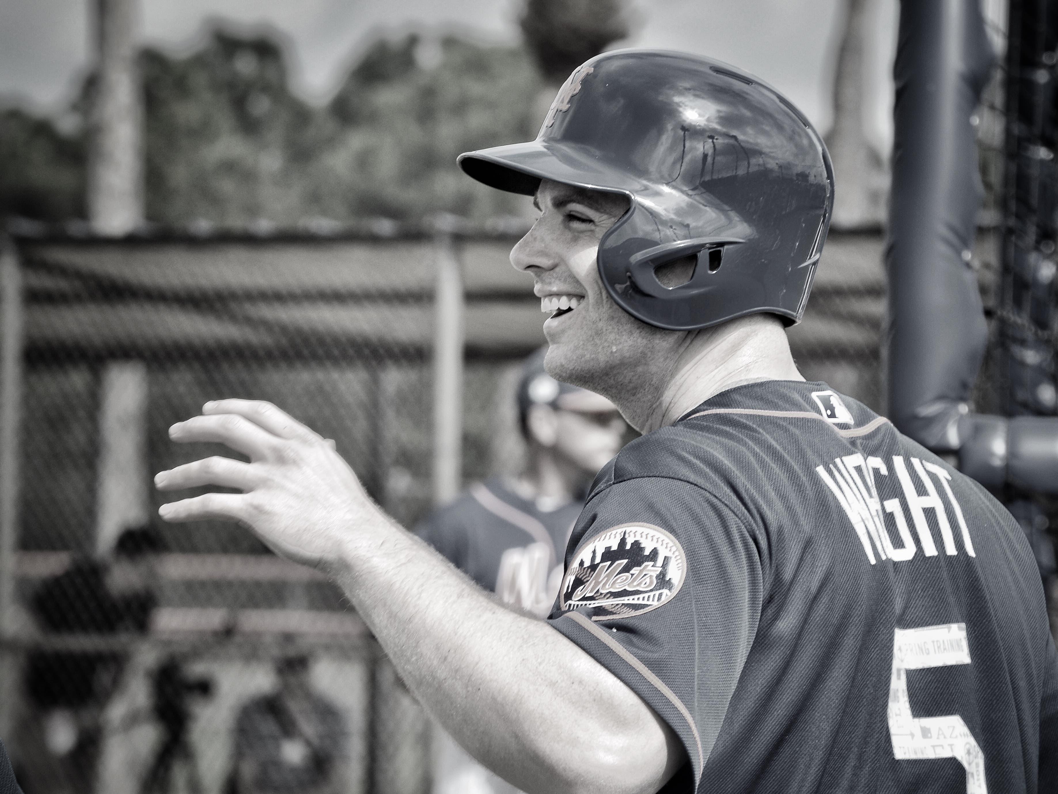 St. Lucie, 2017: David Wright jokes around with teammates during batting practice before a Spring Training workout. Credit: Matthew Cerrone, SNYundefined