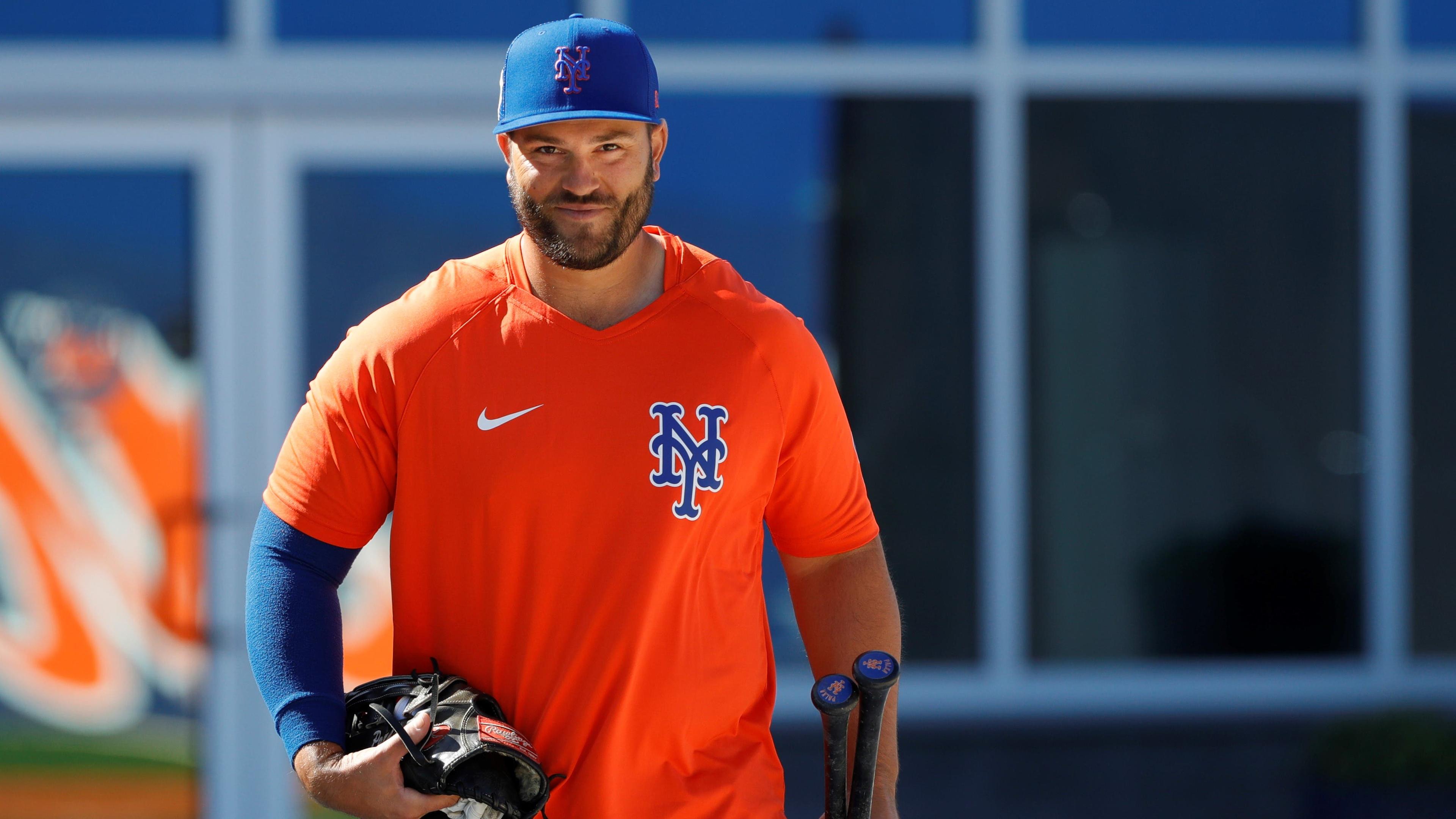 New York Mets outfielder Daniel Palka arrives for a workout during spring training. / Sam Navarro-USA TODAY Sports