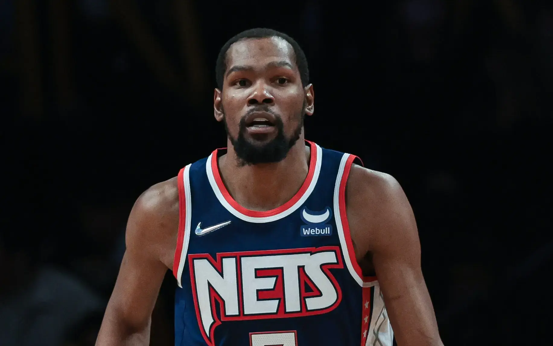 Dec 16, 2021; Brooklyn, New York, USA; Brooklyn Nets forward Kevin Durant (7) dribbles up court against the Philadelphia 76ers during the second half at Barclays Center. Mandatory Credit: Vincent Carchietta-USA TODAY Sports / © Vincent Carchietta-USA TODAY Sports