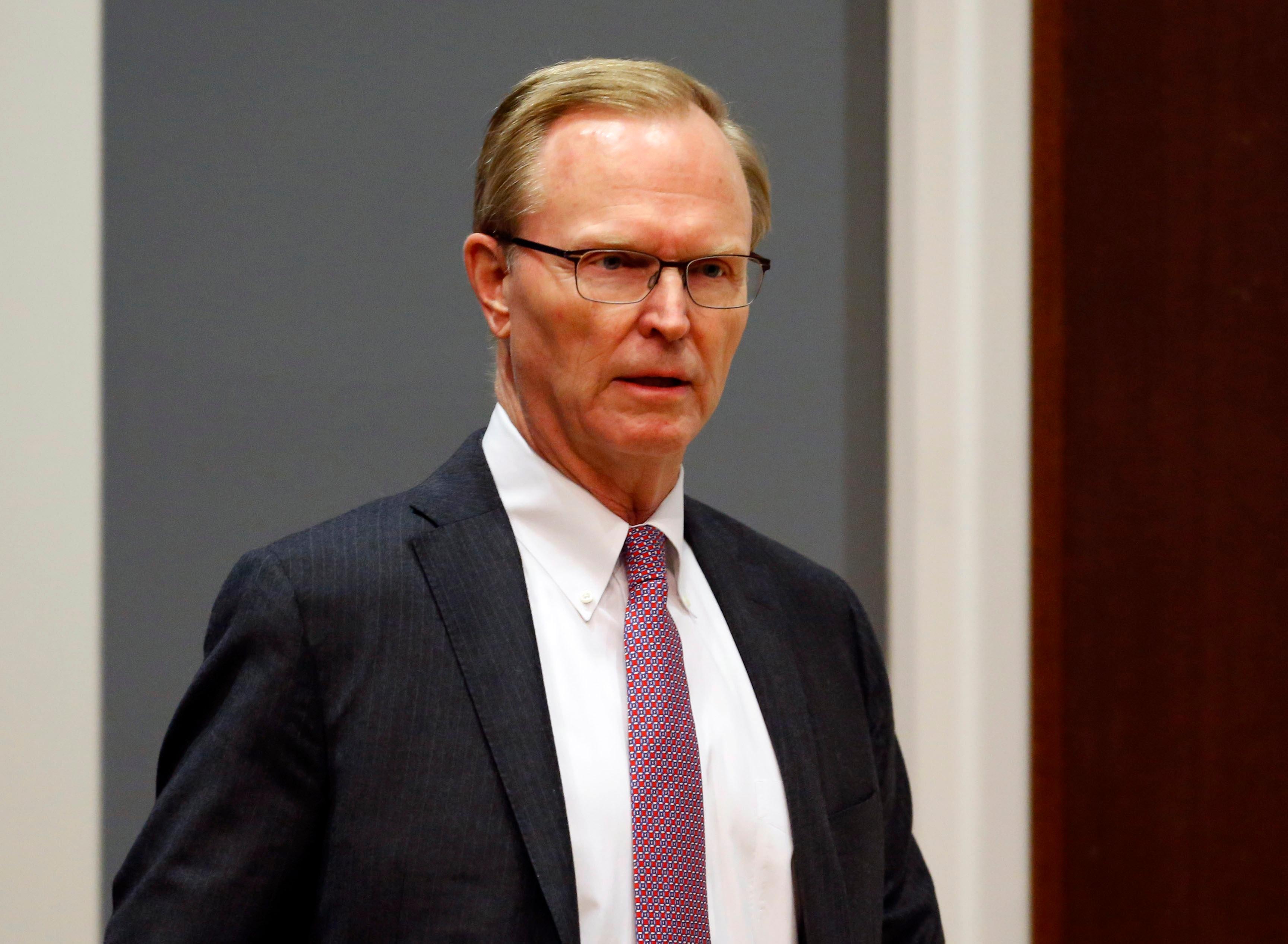 John Mara, owner of the New York Giants, during a press conference at Quest Diagnostics Training Center to introduce Pat Shurmur as new head coach.