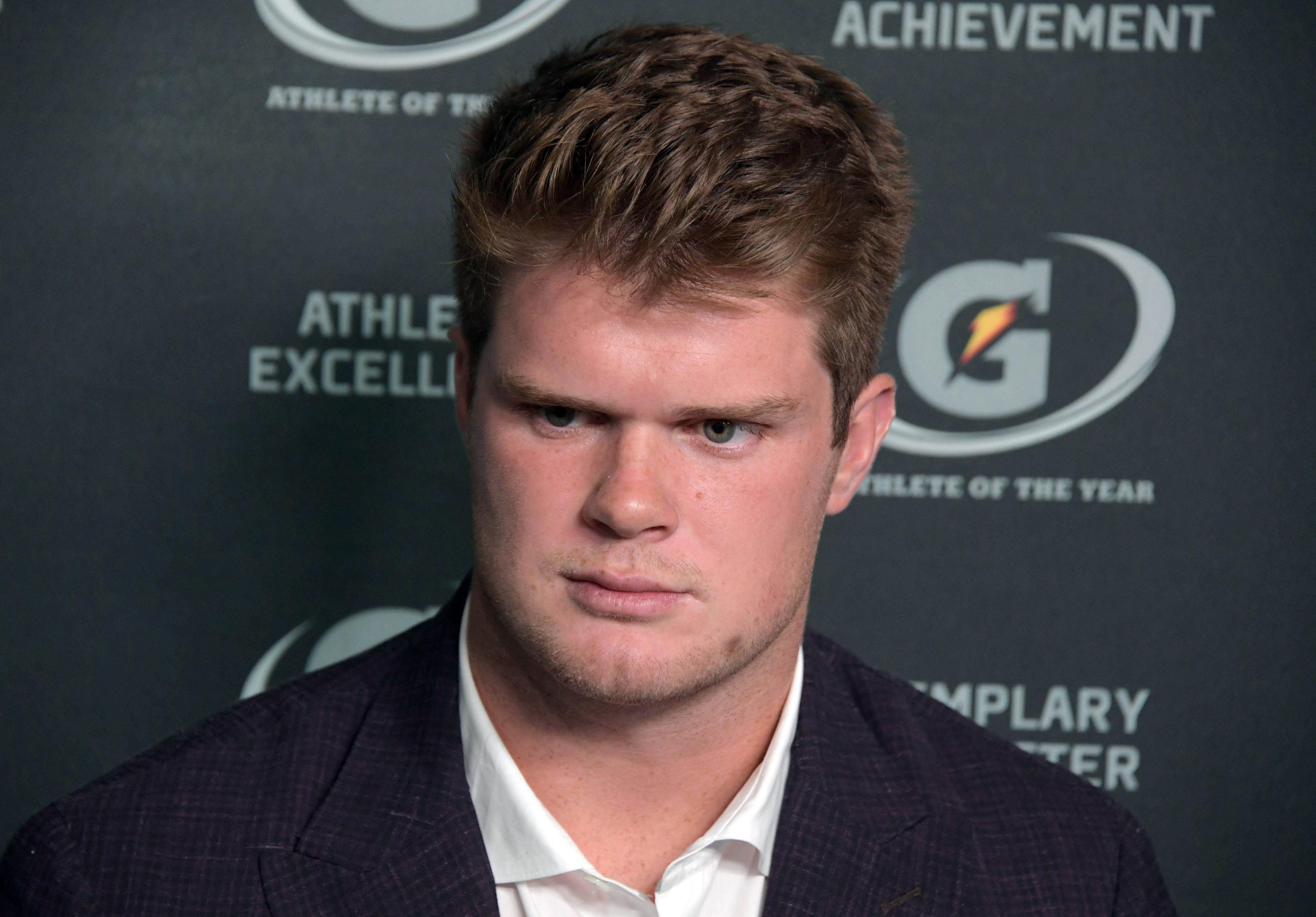 Jul 17, 2018; Marina del Rey, CA, USA; New York Jets quarterback Sam Darnold during the Gatorade Athlete of the Year Awards at The Ritz-Carlton. Mandatory Credit: Kirby Lee-USA TODAY Sports / Kirby Lee