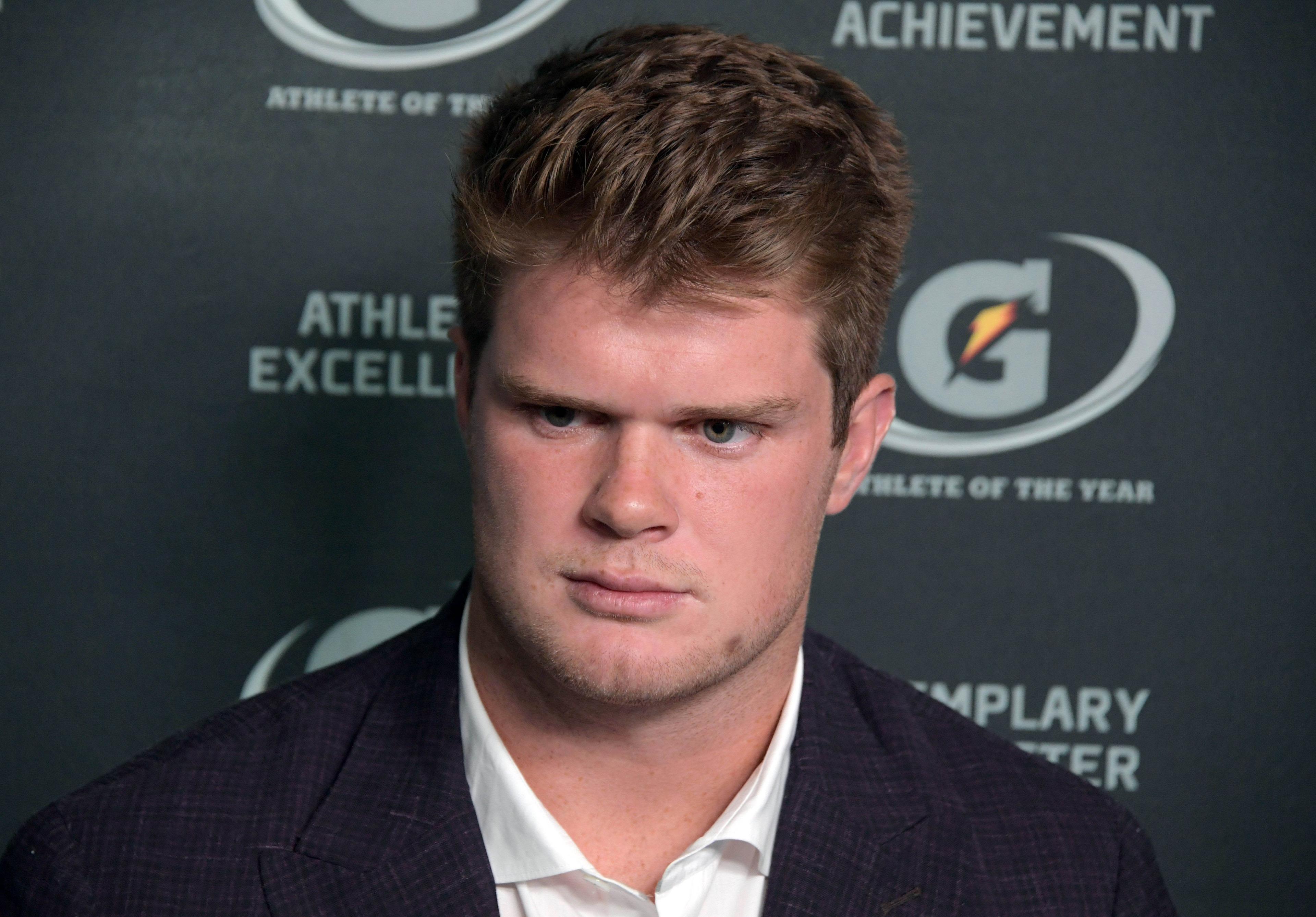 Jul 17, 2018; Marina del Rey, CA, USA; New York Jets quarterback Sam Darnold during the Gatorade Athlete of the Year Awards at The Ritz-Carlton. Mandatory Credit: Kirby Lee-USA TODAY Sports