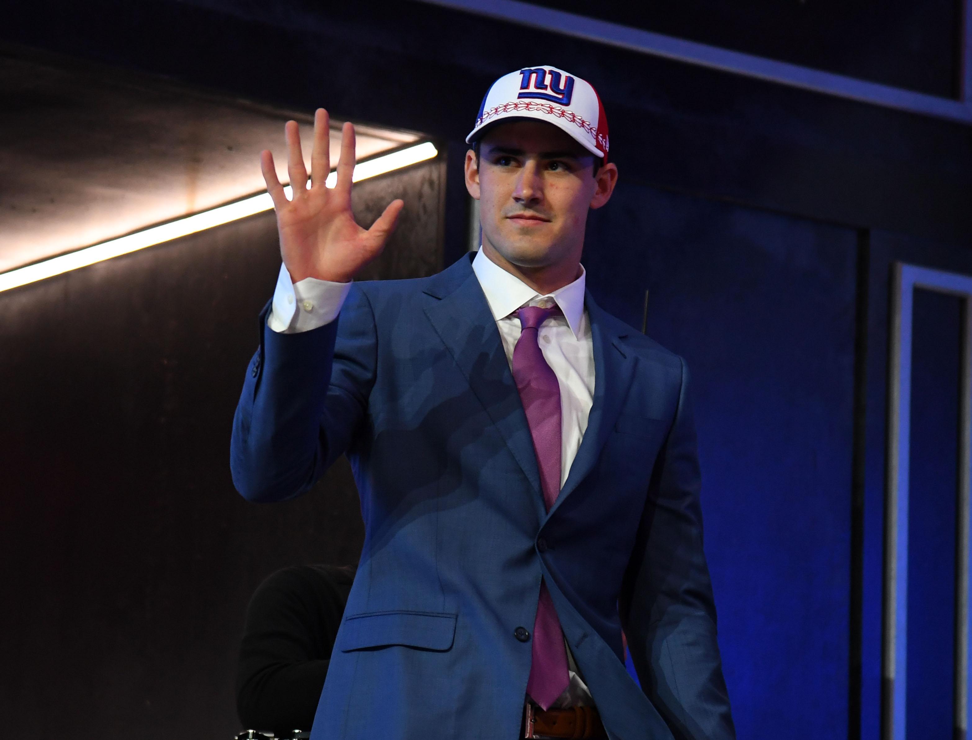 Daniel Jones is selected as the No. 6 overall pick to the New York Giants in the first round of the 2019 NFL Draft in Downtown Nashville.