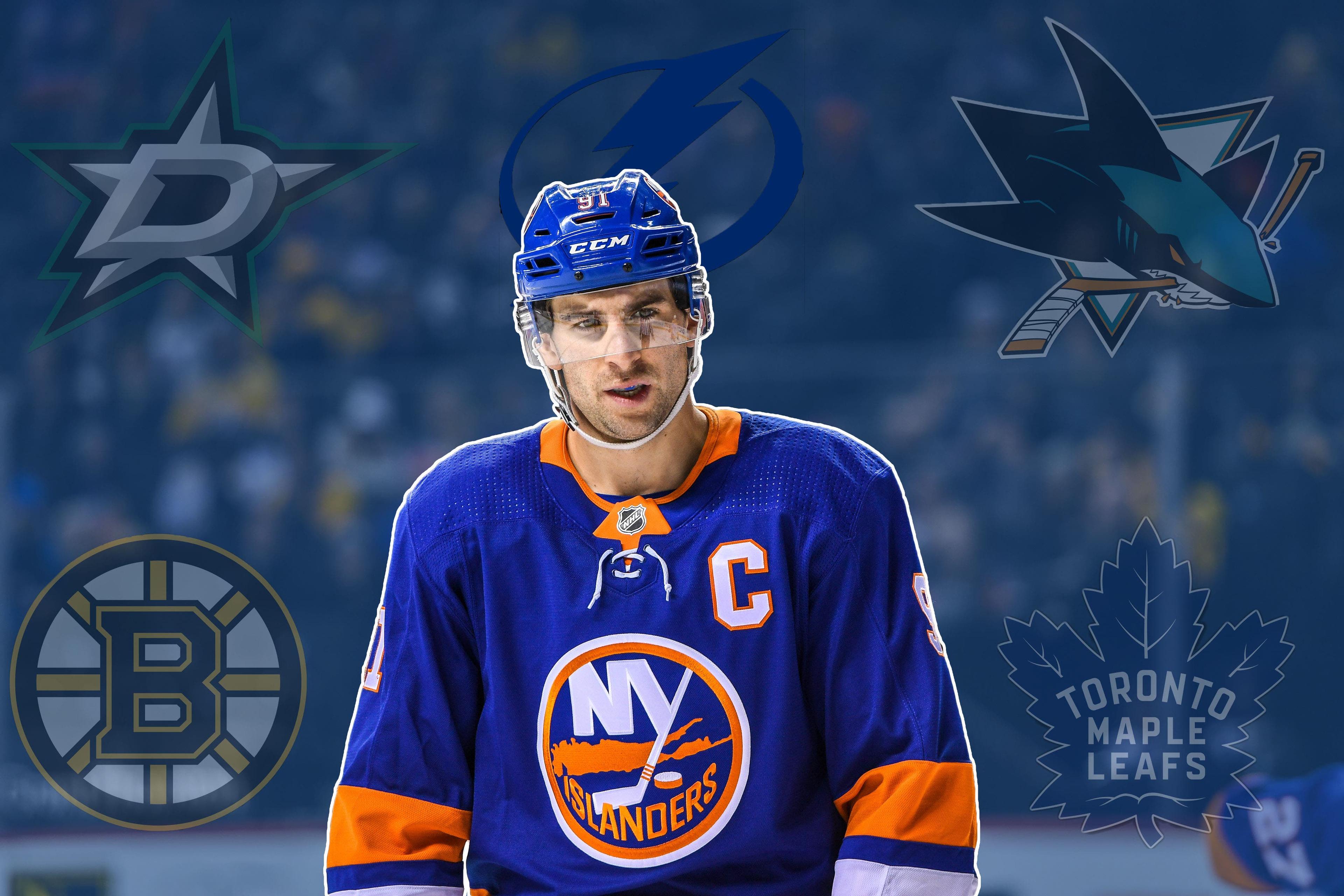 Feb 5, 2018; Brooklyn, NY, USA; New York Islanders center John Tavares (91) skates to a face off against the Nashville Predators during the second period at Barclays Center. Mandatory Credit: Dennis Schneidler-USA TODAY Sports / Dennis Schneidler