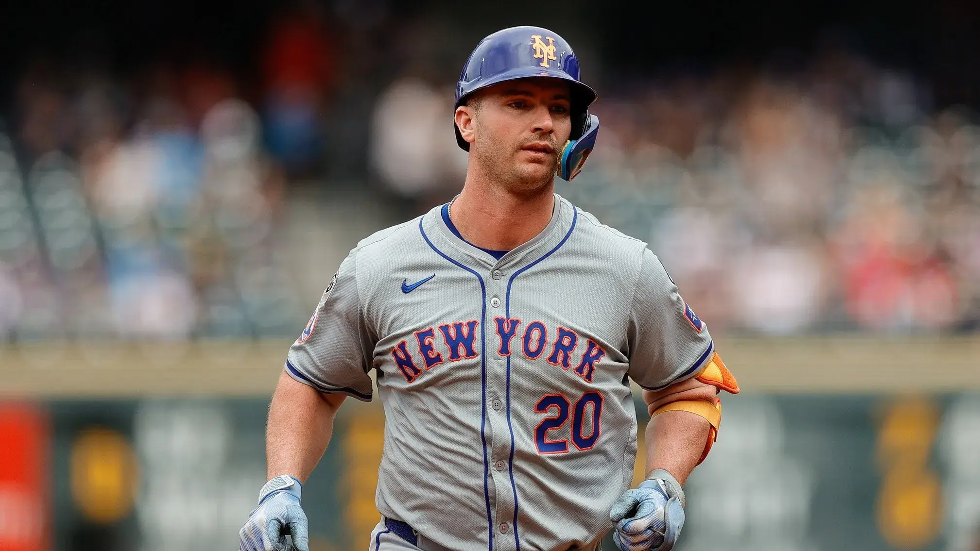 New York Mets first baseman Pete Alonso (20) rounds the bases on a solo home run in the third inning against the Colorado Rockies at Coors Field. / Isaiah J. Downing-USA TODAY Sports