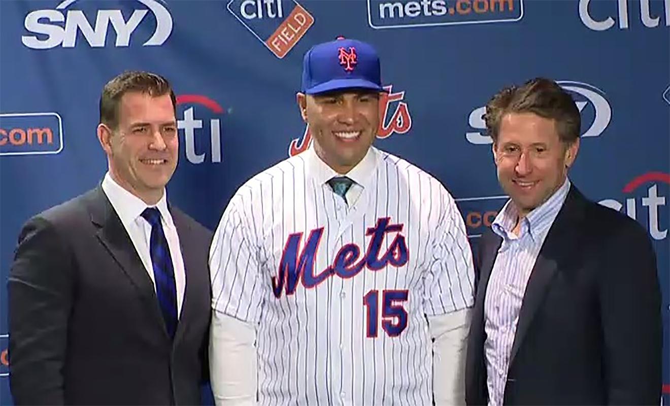 Brodie Van Wagenen, Carlos Beltran and Jeff Wilpon