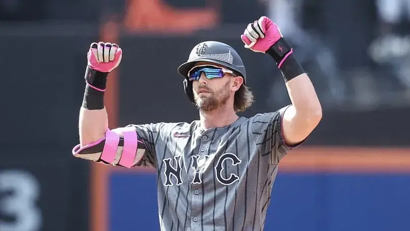 New York Mets second baseman Jeff McNeil (1) celebrates after hitting a two run double in the second inning against the Colorado Rockies at Citi Field. / Wendell Cruz-USA TODAY Sports