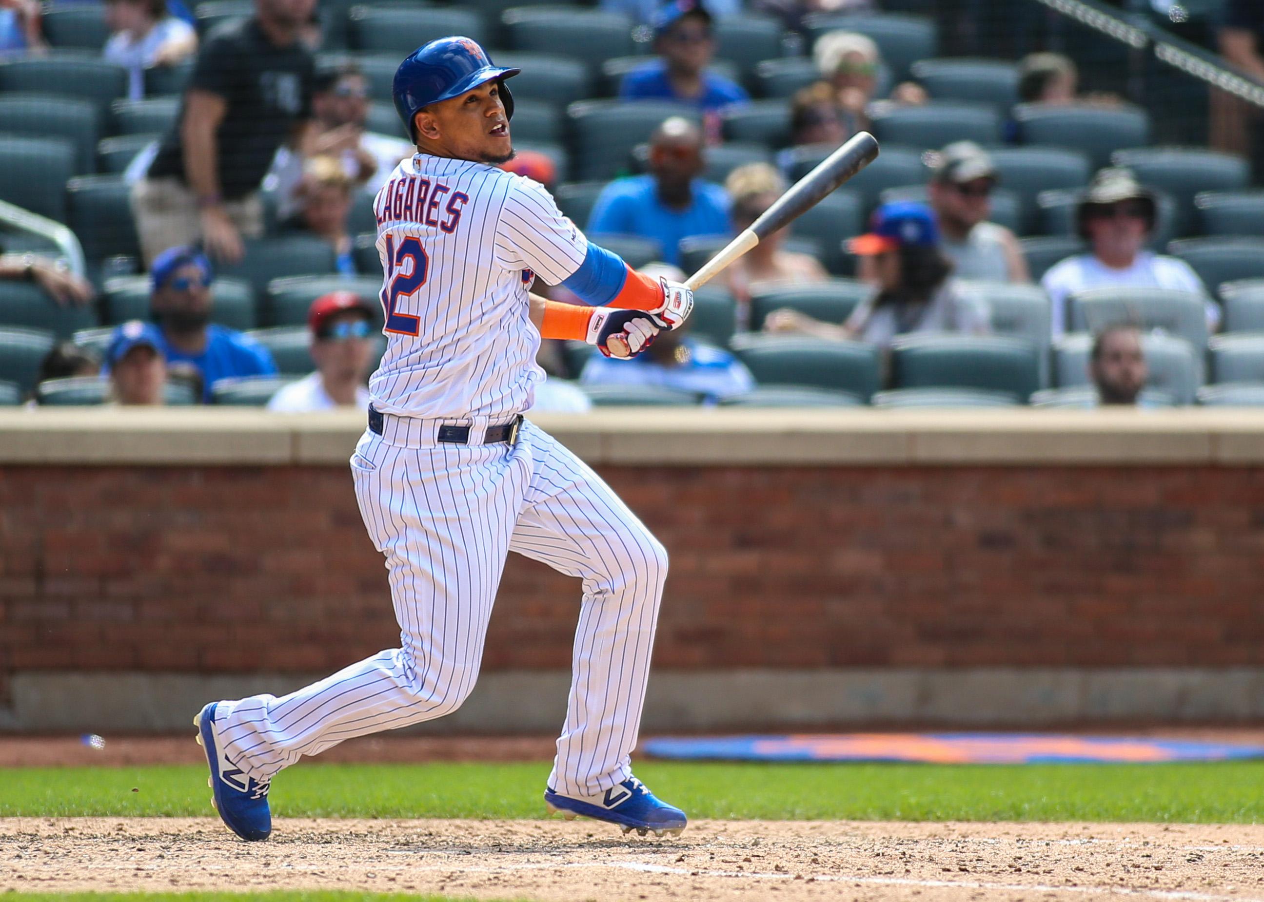 New York City, NY, USA; New York Mets center fielder Juan Lagares (12) at Citi Field. Mandatory Credit: Wendell Cruz-USA TODAY Sports