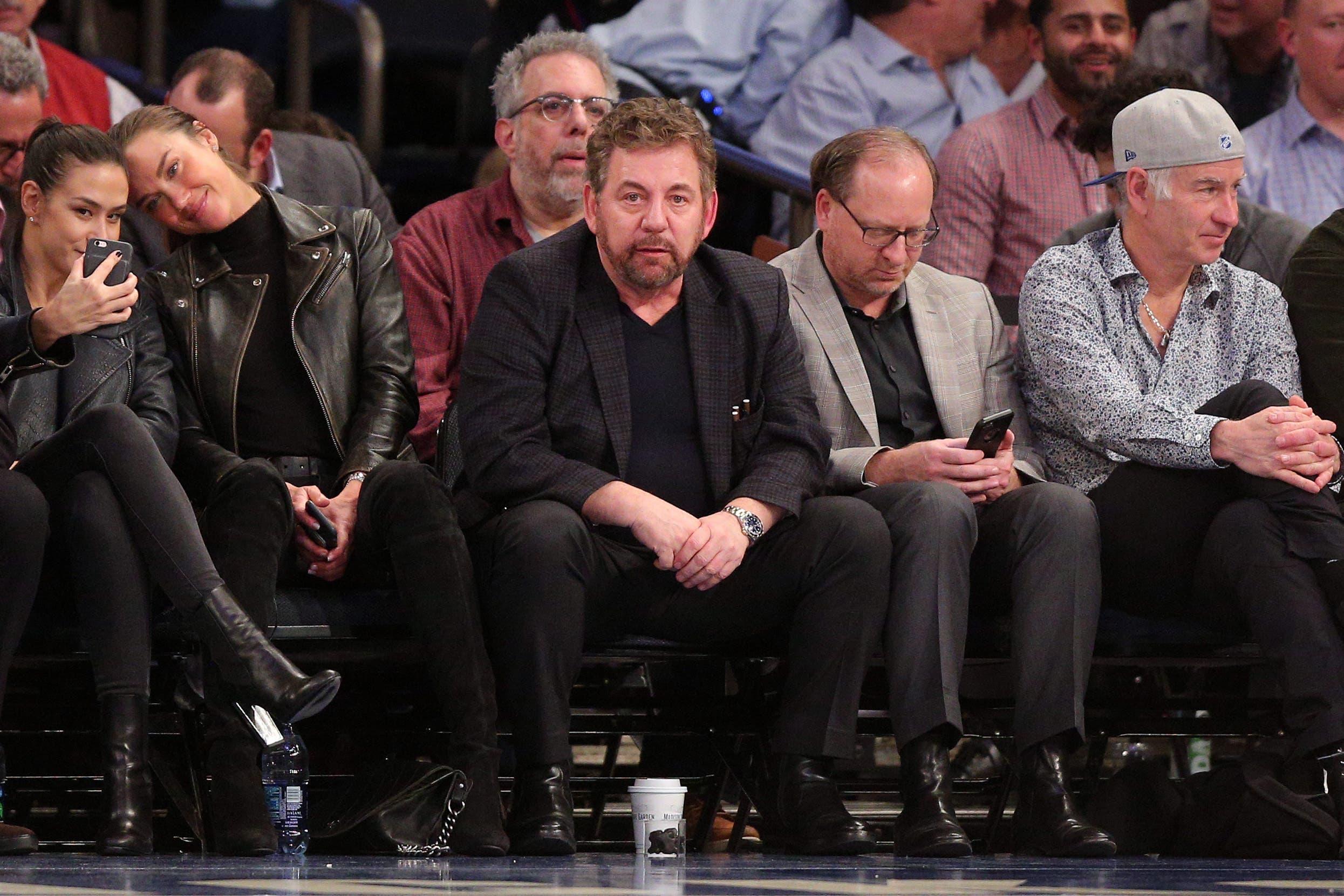 Feb 8, 2017; New York, NY, USA; New York Knicks owner James Dolan watches during the fourth quarter between the New York Knicks and the Los Angeles Clippers at Madison Square Garden. Mandatory Credit: Brad Penner-USA TODAY Sports / Brad Penner