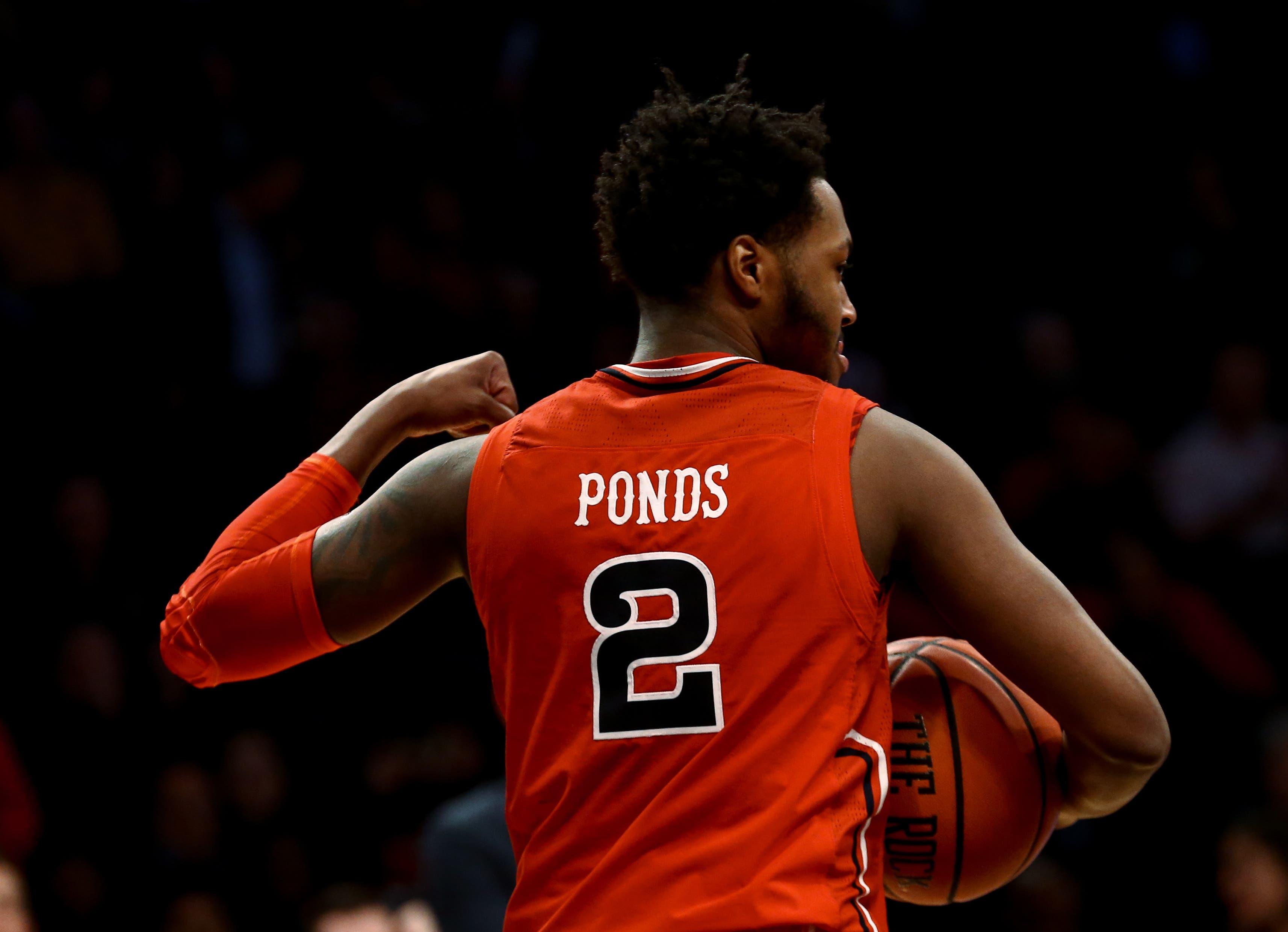 Nov 20, 2018; Brooklyn, NY, USA; St. John's Red Storm guard Shamorie Ponds (2) reacts after scoring against the Virginia Commonwealth Rams in the second half of the championship game of the Legends Classic at Barclays Center. Mandatory Credit: Nicole Sweet-USA TODAY Sports / Nicole Sweet