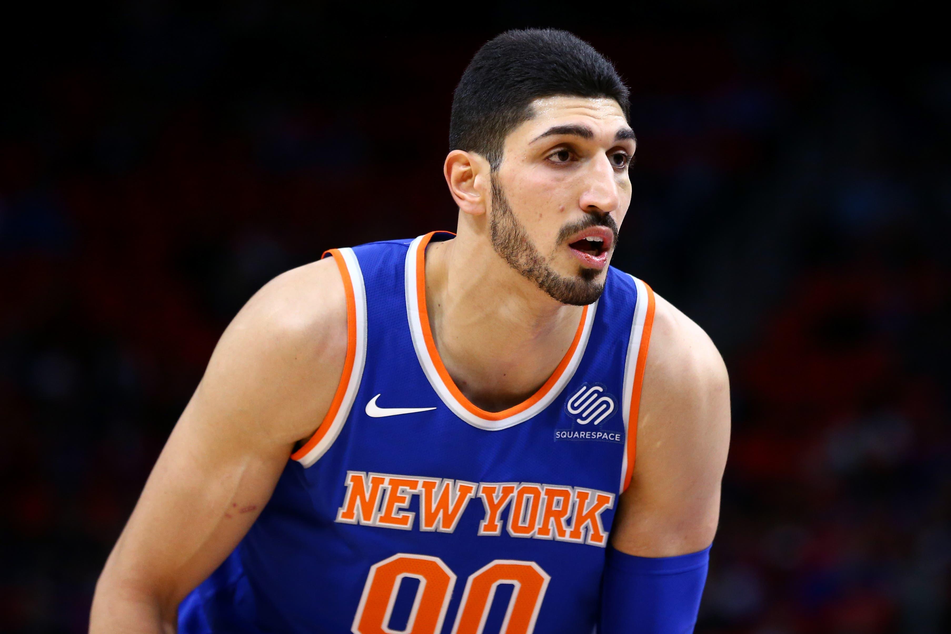 Dec 22, 2017; Detroit, MI, USA; New York Knicks center Enes Kanter (00) against the Detroit Pistons at Little Caesars Arena. Mandatory Credit: Aaron Doster-USA TODAY Sports / Aaron Doster