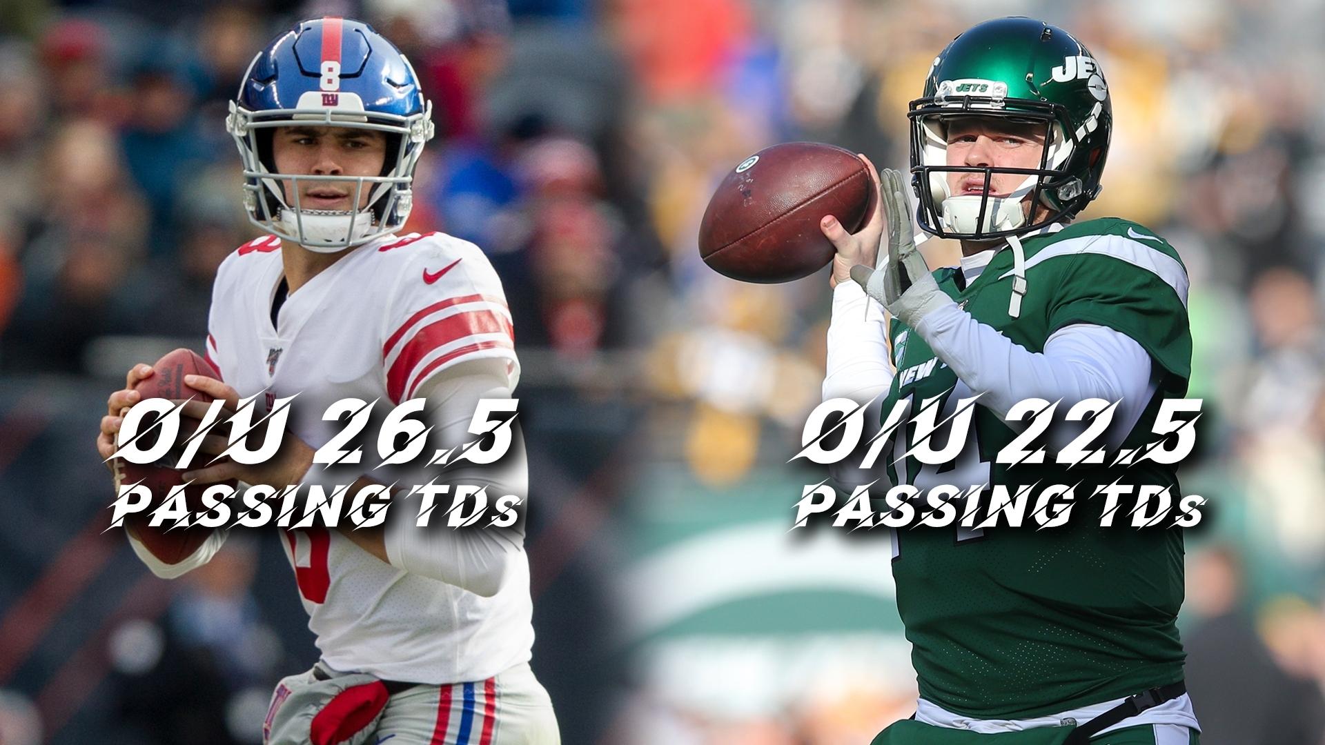 Is Jets' Sam Darnold or Giants' Daniel Jones more likely to exceed passing TD projections in 2020?