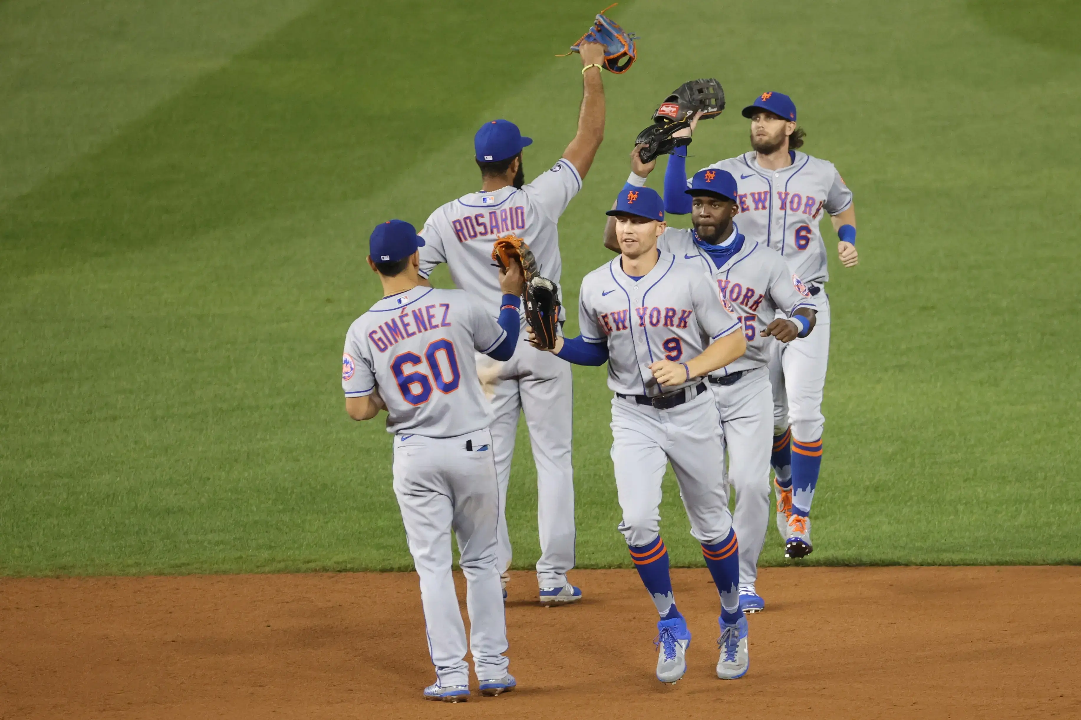 The Mets celebrate a win over the Nationals in Washington, D.C. / USA Today