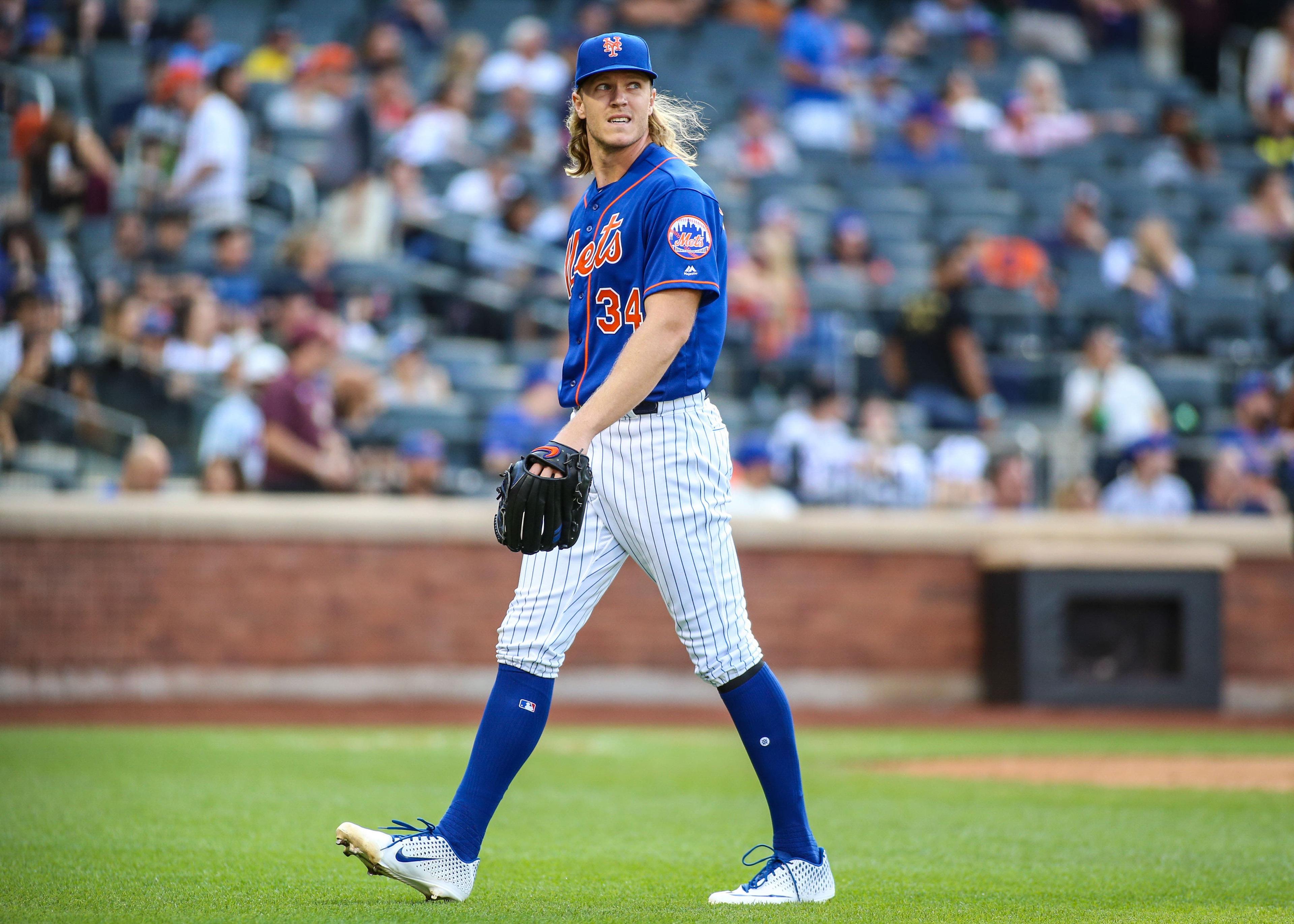 Sep 29, 2019; New York City, NY, USA; New York Mets pitcher Noah Syndergaard (34) at Citi Field. Mandatory Credit: Wendell Cruz-USA TODAY Sports / Wendell Cruz