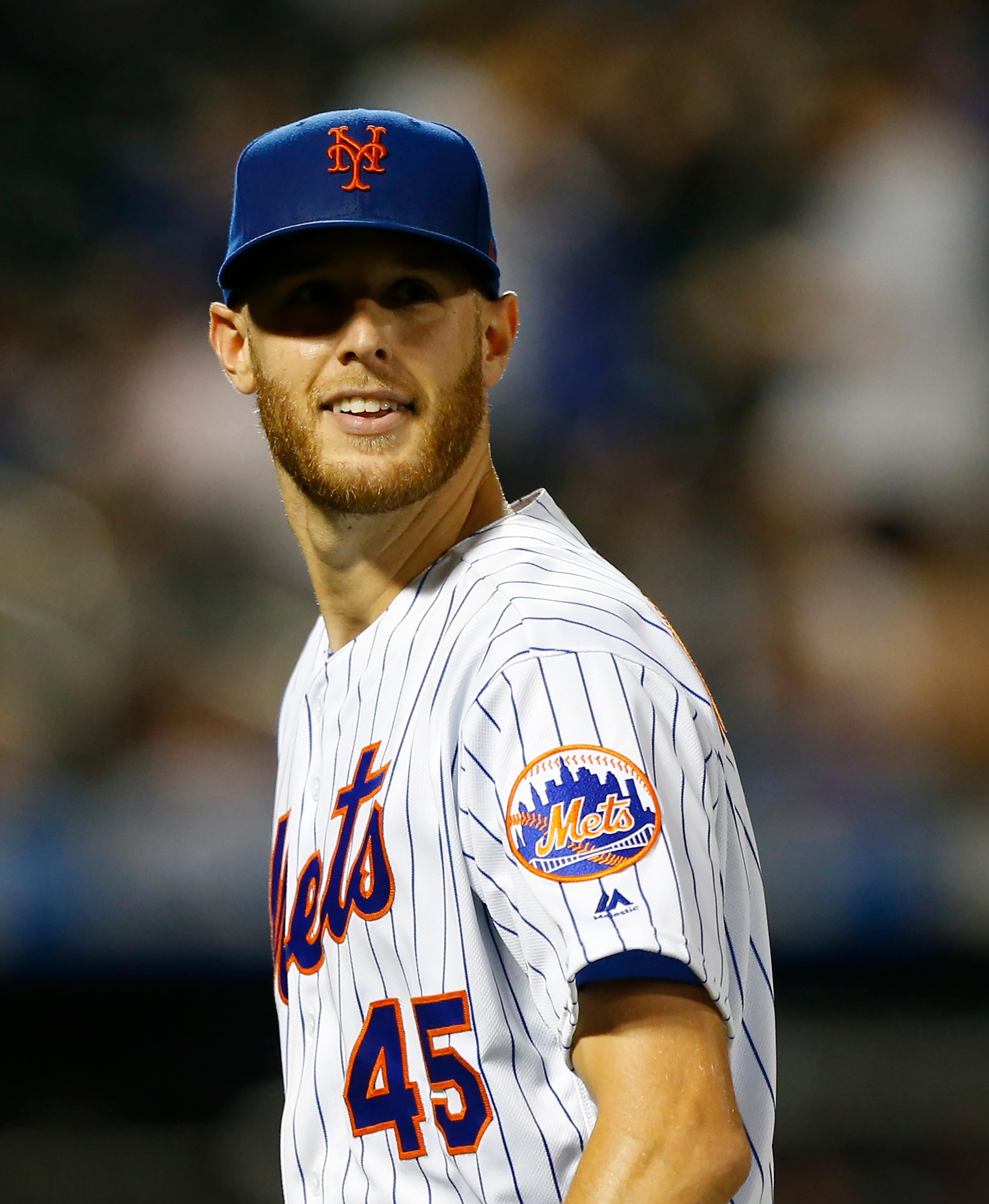 Sep 10, 2019; New York City, NY, USA; New York Mets starting pitcher Zack Wheeler (45) goes to the dugout between innings against the Arizona Diamondbacks at Citi Field. Mandatory Credit: Noah K. Murray-USA TODAY Sports