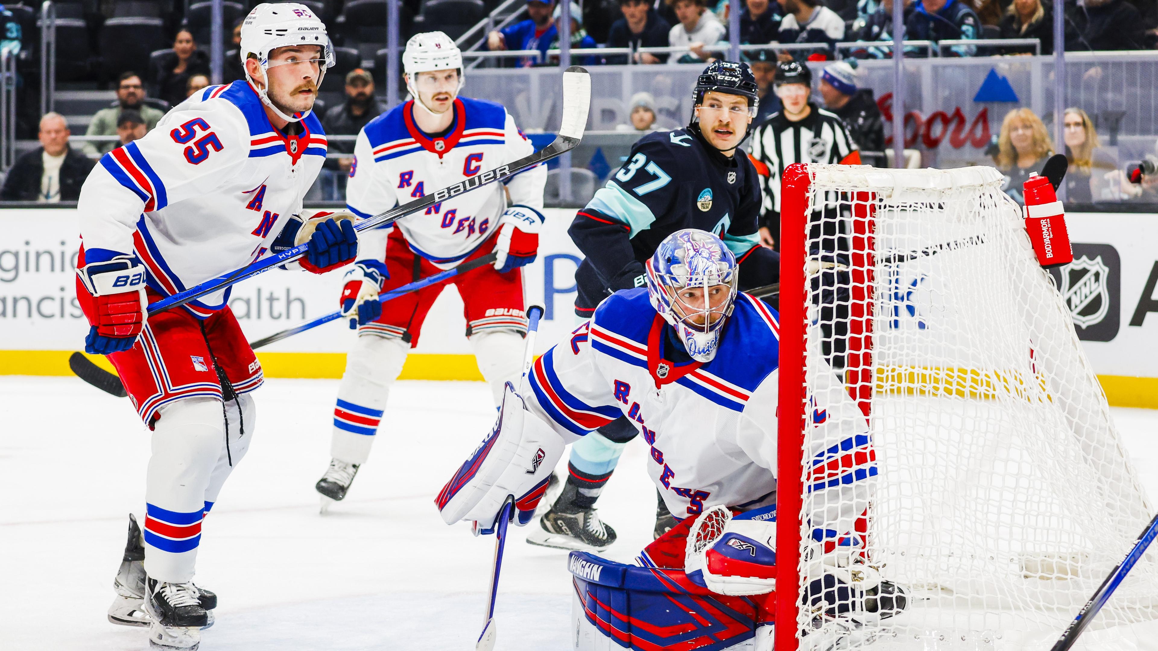 Jonathan Quick earns shutout in Rangers' 2-0 win at Kraken