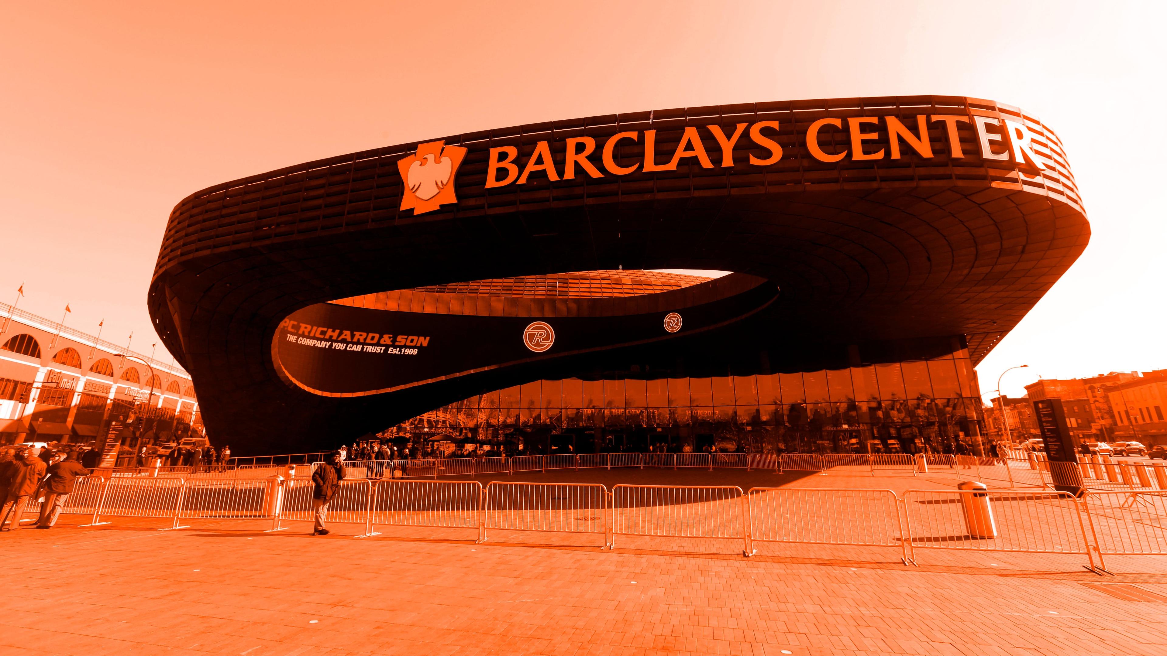 The Front of the Barclays center is shown Thursday, Feb. 14, 2013, in New York. (AP Photo/Frank Franklin II) / Frank Franklin II/AP