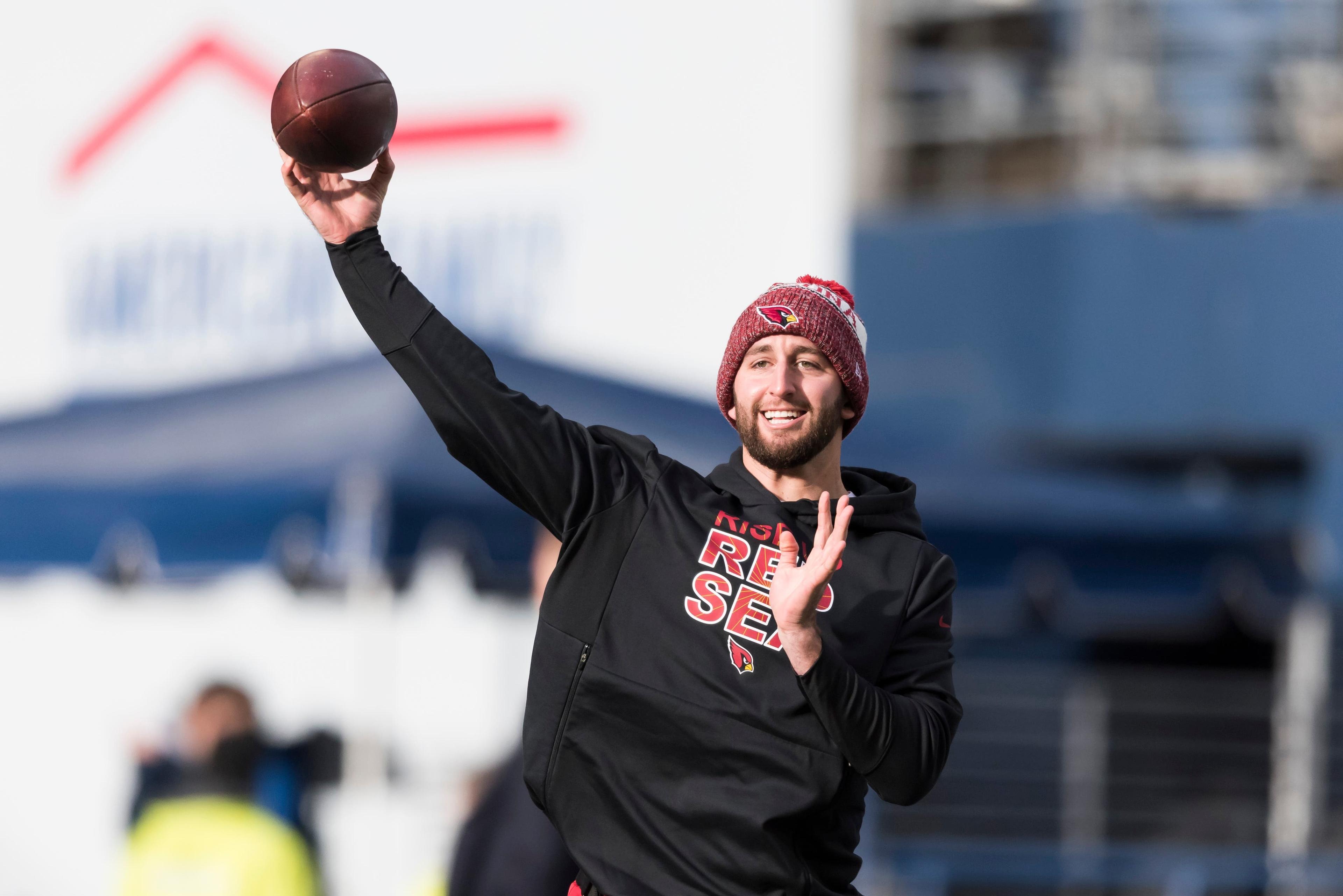 Dec 30, 2018; Seattle, WA, USA; Arizona Cardinals quarterback Josh Rosen (3) during warmups prior to the game against the Seattle Seahawks at CenturyLink Field. Mandatory Credit: Steven Bisig-USA TODAY Sports / Steven Bisig