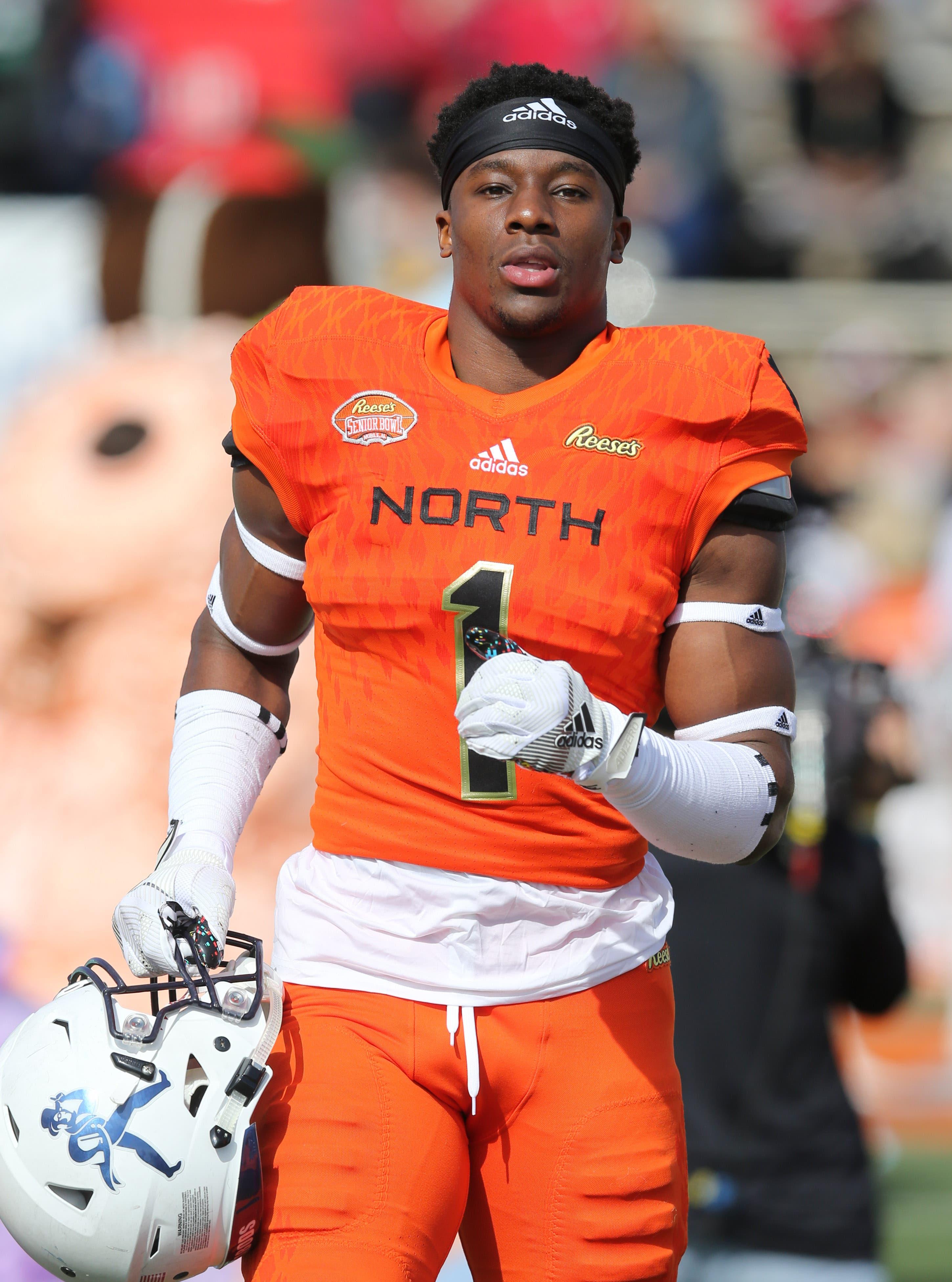 Jan 26, 2019; Mobile, AL, United States; North defensive back Corey Ballentine of Washburn (1) before the Senior Bowl at Ladd-Peebles Stadium. Mandatory Credit: Chuck Cook-USA TODAY Sports / Chuck Cook