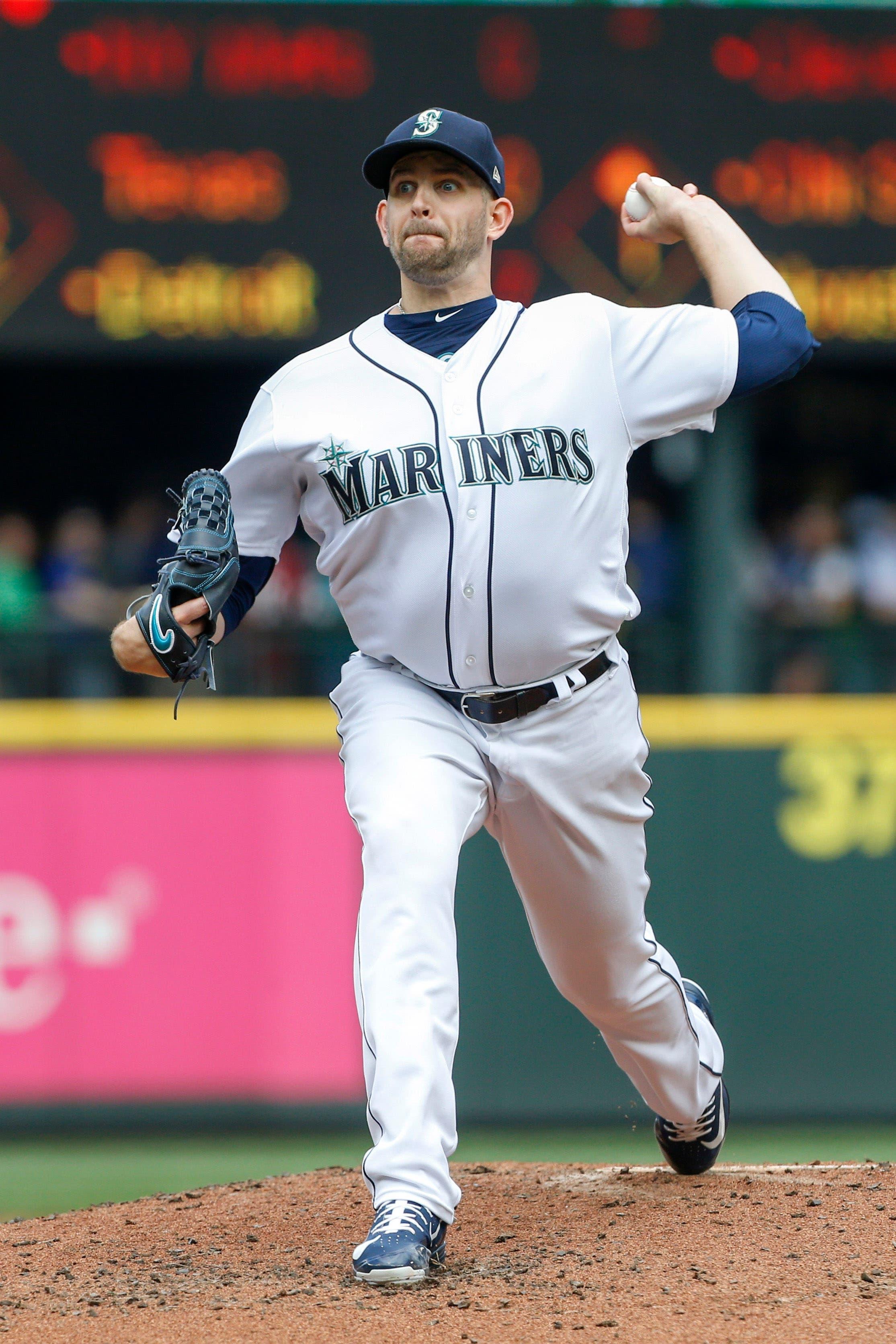 Seattle Mariners starting pitcher James Paxton throws against the Colorado Rockies during the third inning at Safeco Field. / Joe Nicholson/USA TODAY Sports