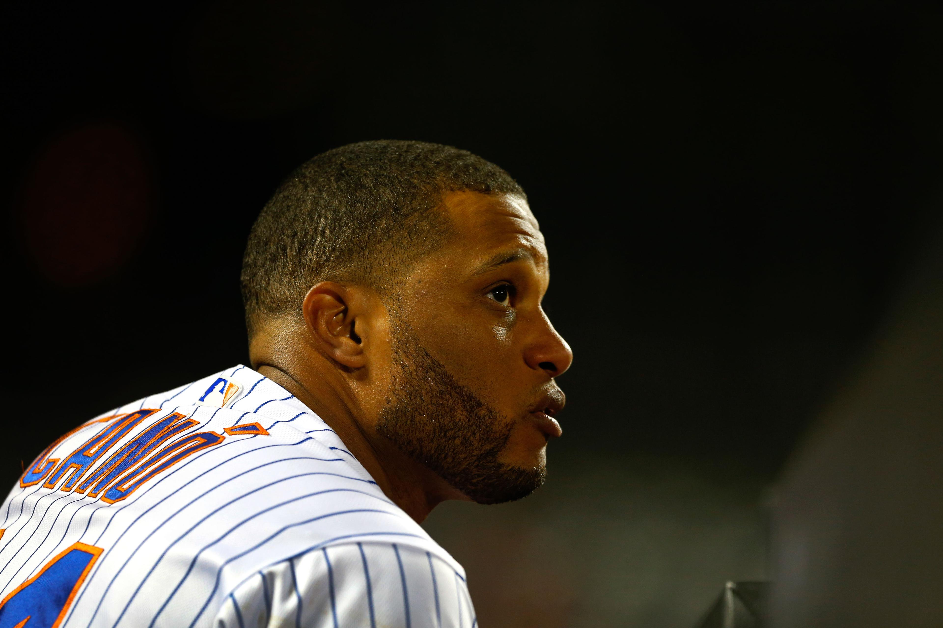 Apr 10, 2019; New York City, NY, USA; New York Mets second baseman Robinson Cano (24) in the dugout during game against the Minnesota Twins at Citi Field. Mandatory Credit: Noah K. Murray-USA TODAY Sports