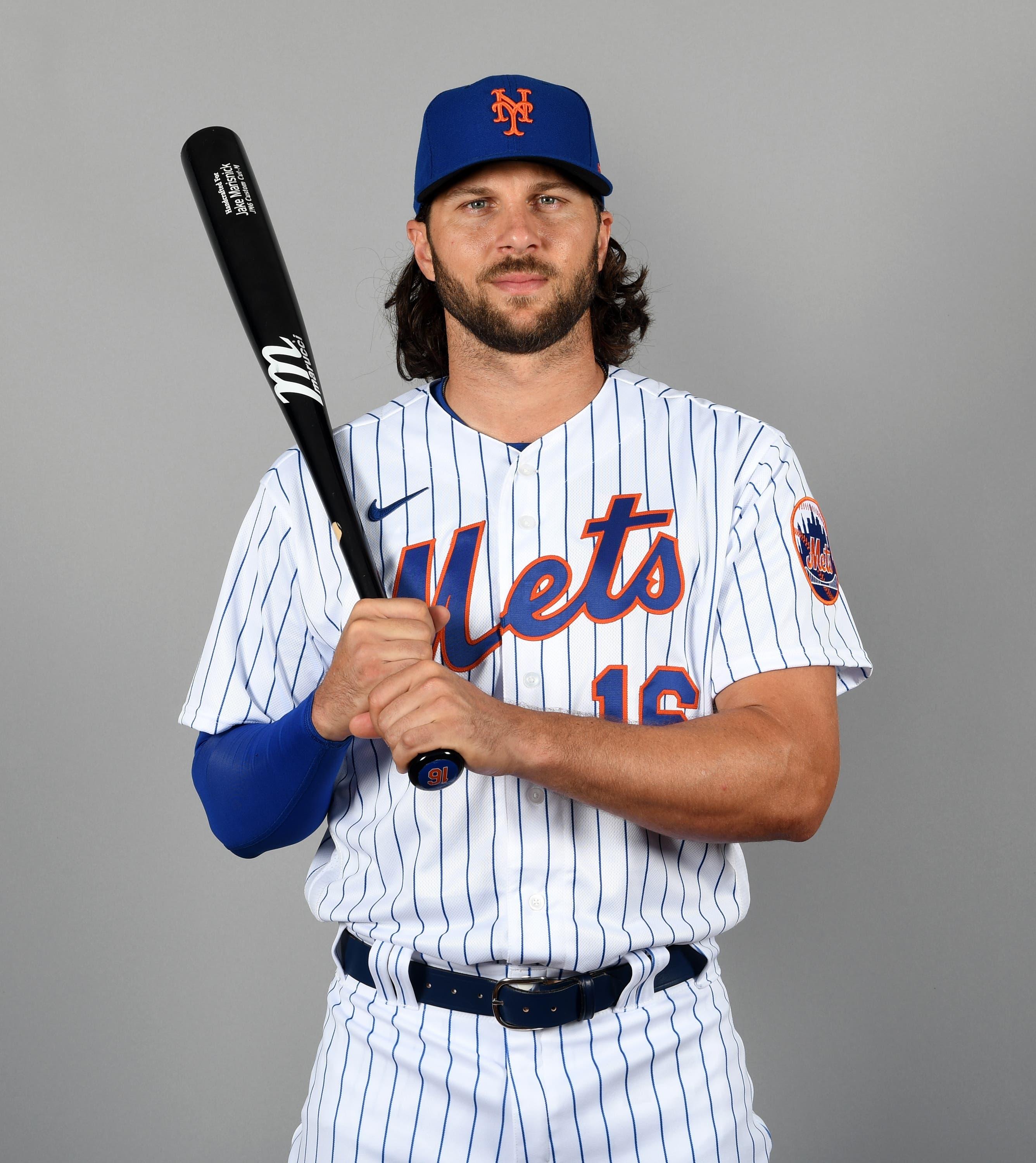 Feb 20, 2020; Port St. Lucie, Florida, USA; New York Mets outfielder Jake Marisnick poses for a photo during media day at Clover Park. Mandatory Credit: Jim Rassol-USA TODAY Sports / Jim Rassol