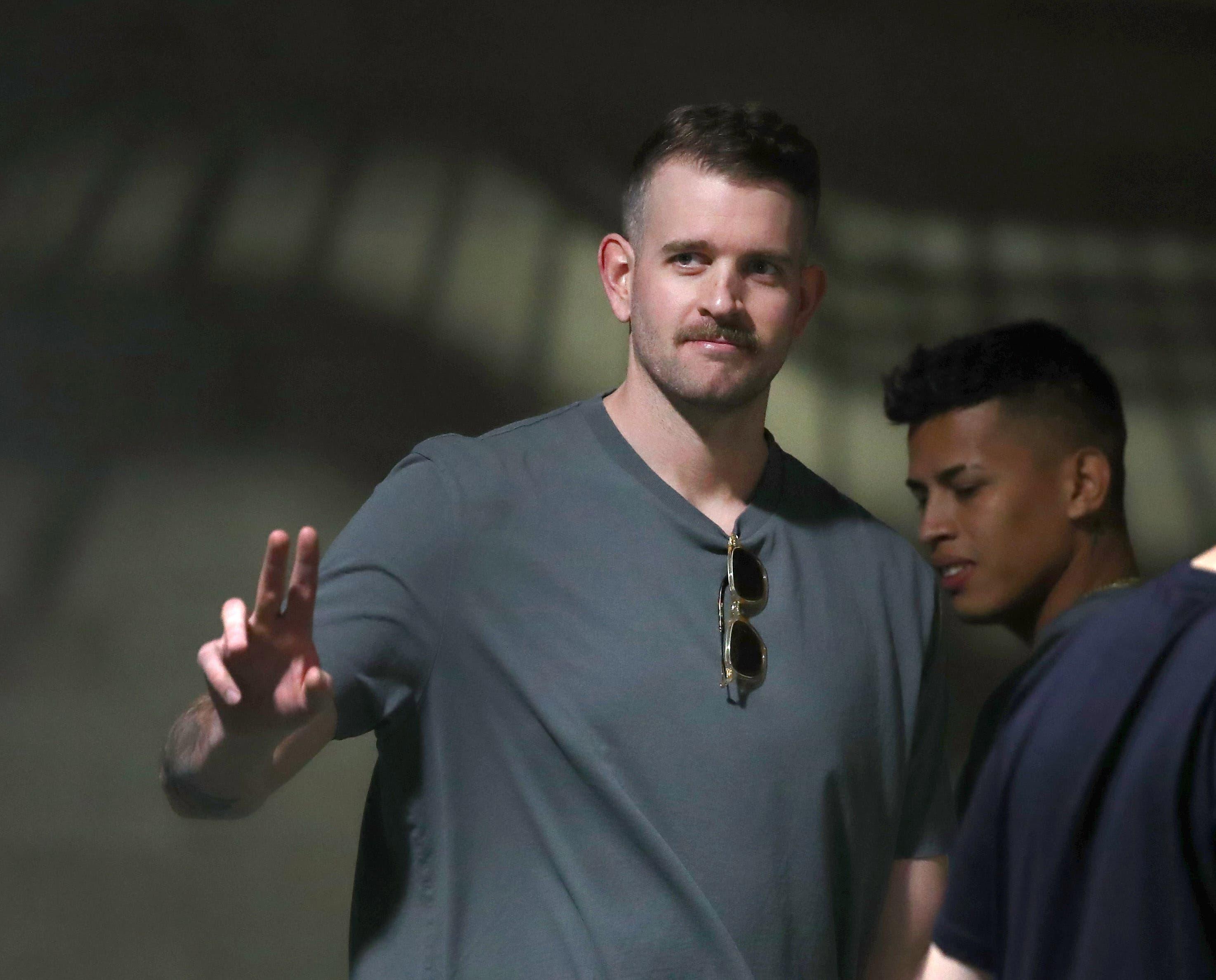 Feb 12, 2020; Tampa, Florida, USA; New York Yankees starting pitcher James Paxton (65) arrives as pitchers and catchers report for spring training at George M. Steinbrenner Field. Mandatory Credit: Kim Klement-USA TODAY Sports / Kim Klement