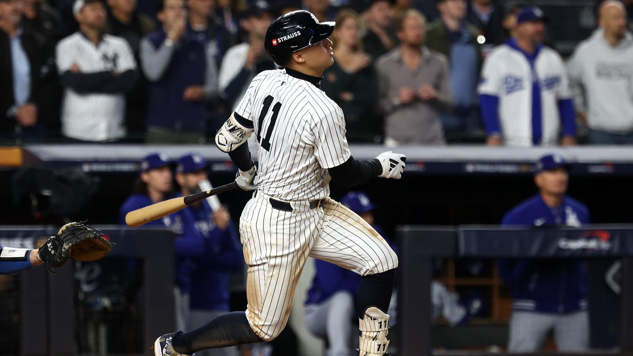 Yankees launch three home runs to stave off elimination in World Series Game 4