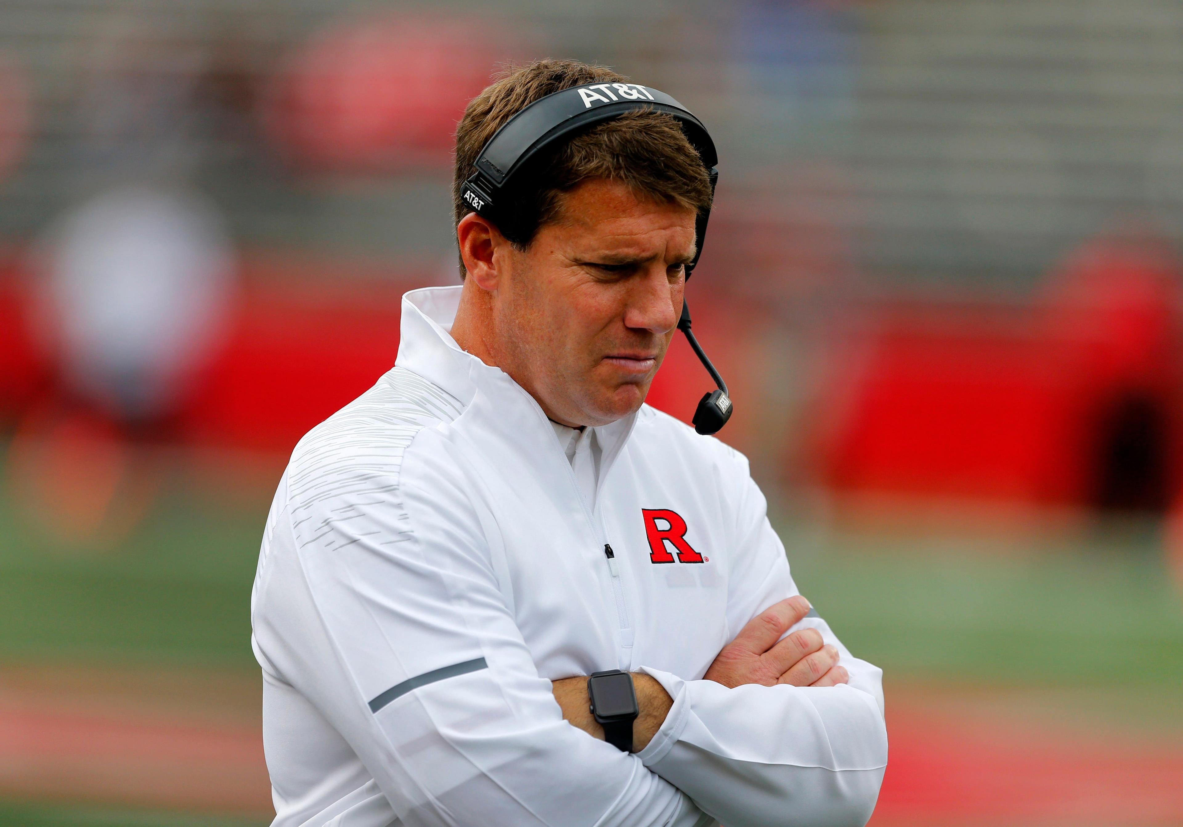 Sep 22, 2018; Piscataway, NJ, USA; Rutgers Scarlet Knights head coach Chris Ash during second half against Buffalo Bulls at High Point Solutions Stadium. Mandatory Credit: Noah K. Murray-USA TODAY Sports / Noah K. Murray