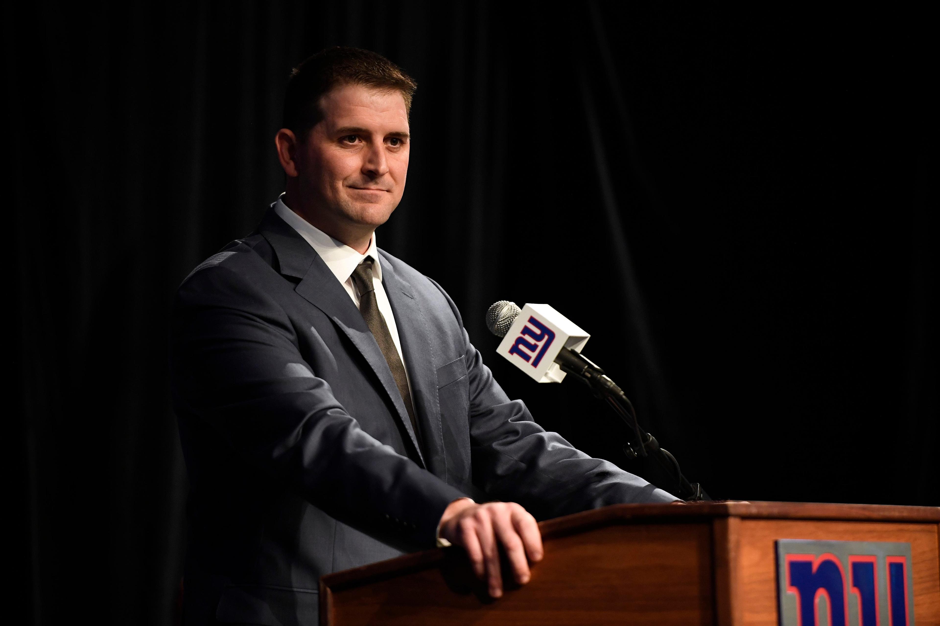 Jan 9, 2020; East Rutherford, New Jersey, USA; Introductory press conference of New York Giants new head coach Joe Judge at MetLife Stadium. Mandatory Credit: Danielle Parhizkaran-USA TODAY Sports / Danielle Parhizkaran