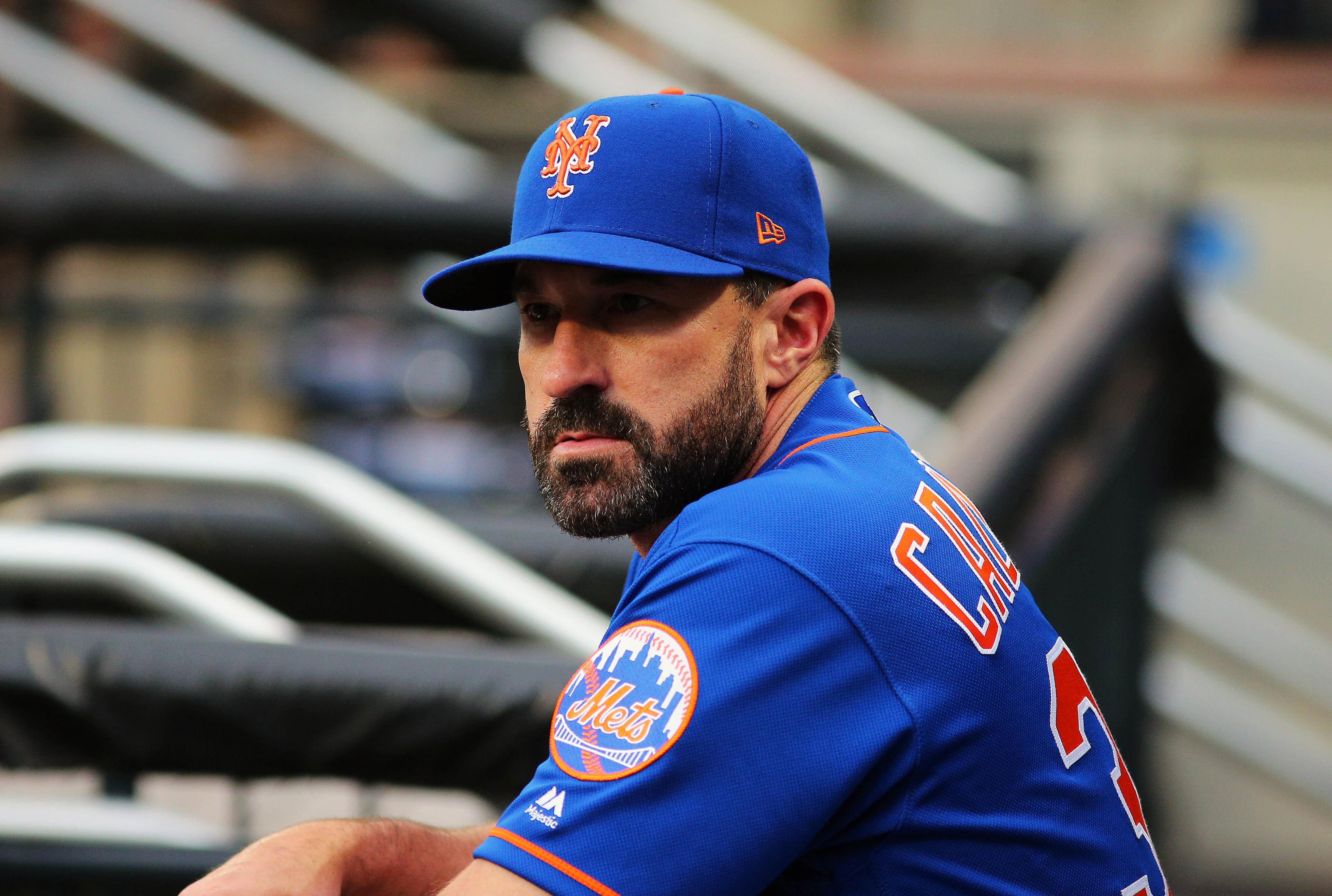 New York Mets manager Mickey Callaway looks on prior to the game against the Washington Nationals at Citi Field. / Andy Marlin/USA TODAY Sports