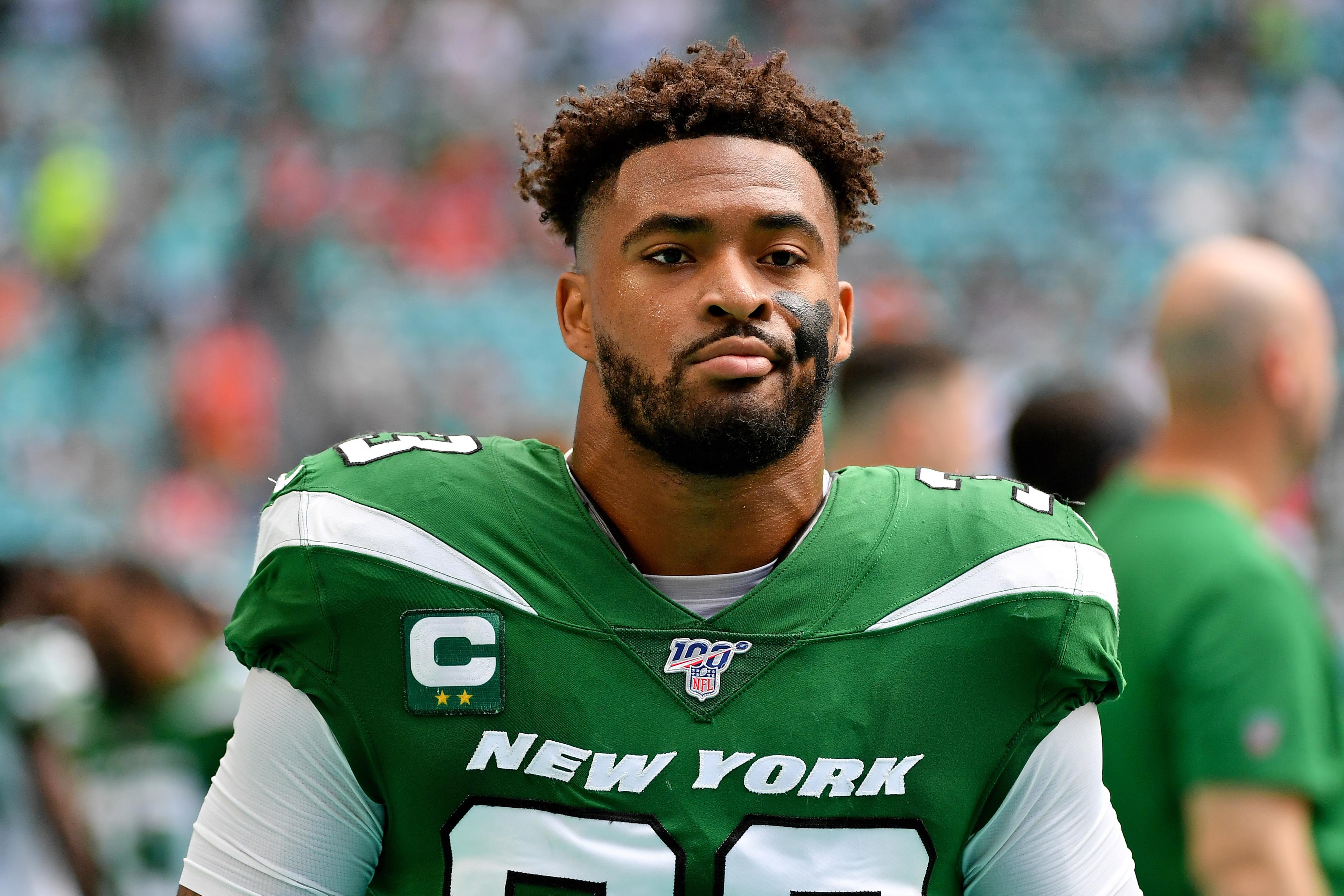 Nov 3, 2019; Miami Gardens, FL, USA; New York Jets strong safety Jamal Adams (33) looks on prior to the game against the Miami Dolphins at Hard Rock Stadium. Mandatory Credit: Jasen Vinlove-USA TODAY Sports