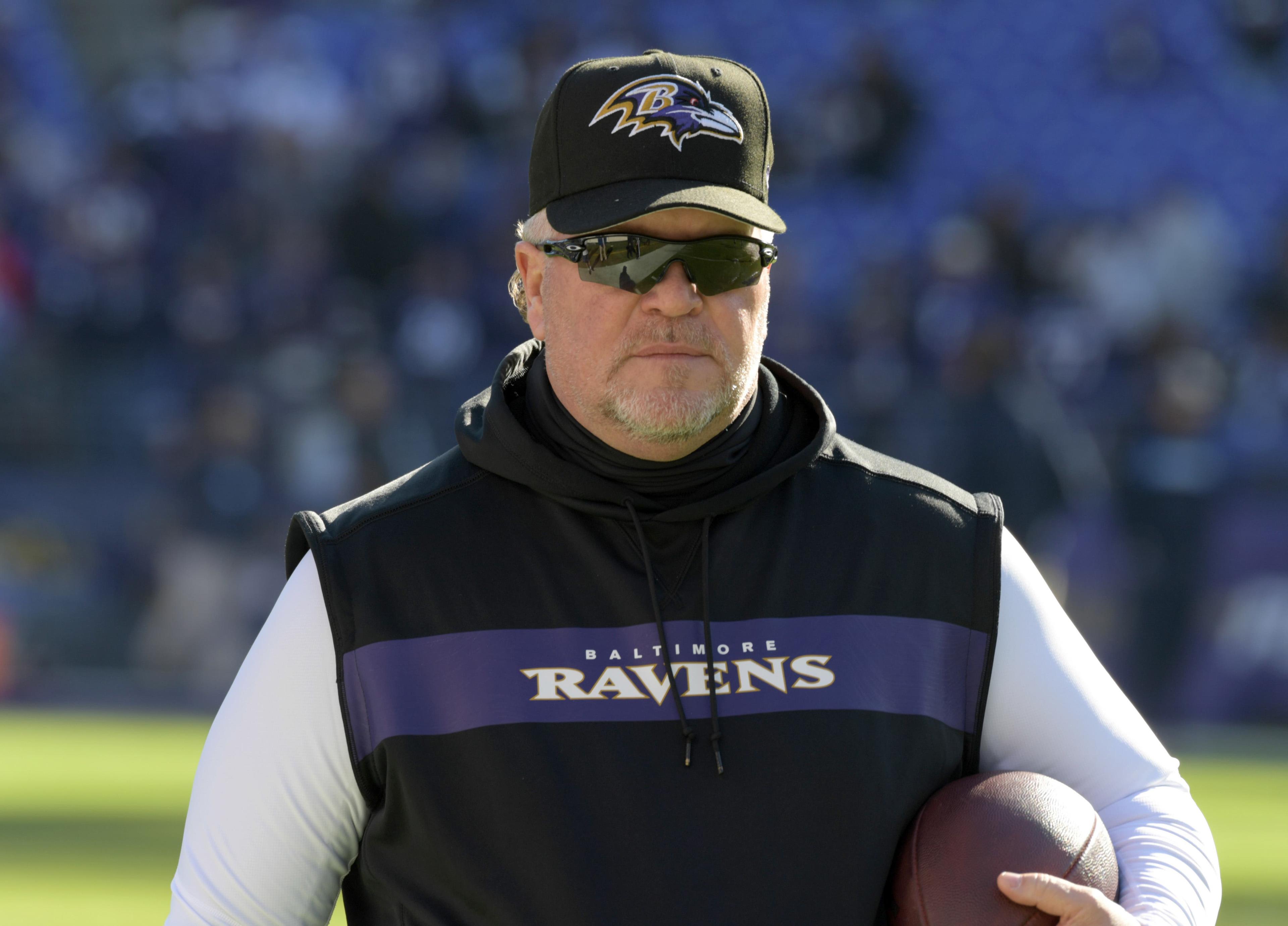 Jan 6, 2019; Baltimore, MD, USA; Baltimore Ravens defensive coordinator Don Martindale during an AFC Wild Card playoff football game against the Los Angeles Chargers at M&T Bank Stadium. The Chargers defeated the Ravens 23-17. Mandatory Credit: Kirby Lee-USA TODAY Sports / Kirby Lee