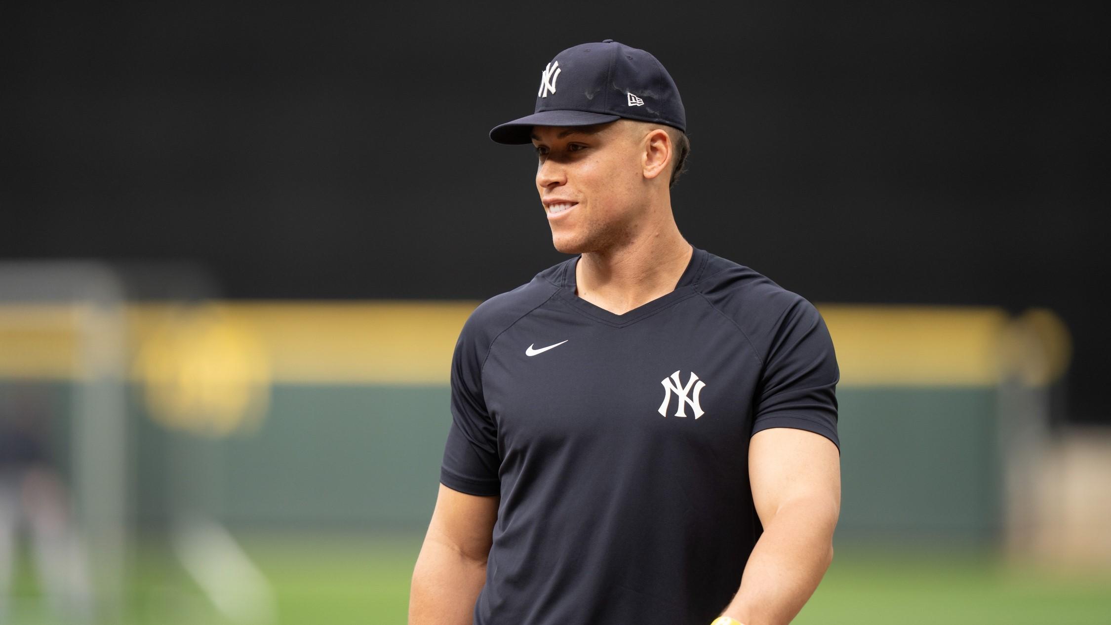 May 31, 2023; Seattle, Washington, USA; New York Yankees designated hitter Aaron Judge (99) is pictured during batting practice before a game against the Seattle Mariners at T-Mobile Park. / Stephen Brashear-USA TODAY Sports