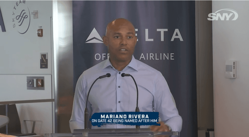 WATCH: Former Yankee Mariano Rivera 'humbled' after Delta renames Gate 42 at JFK Airport