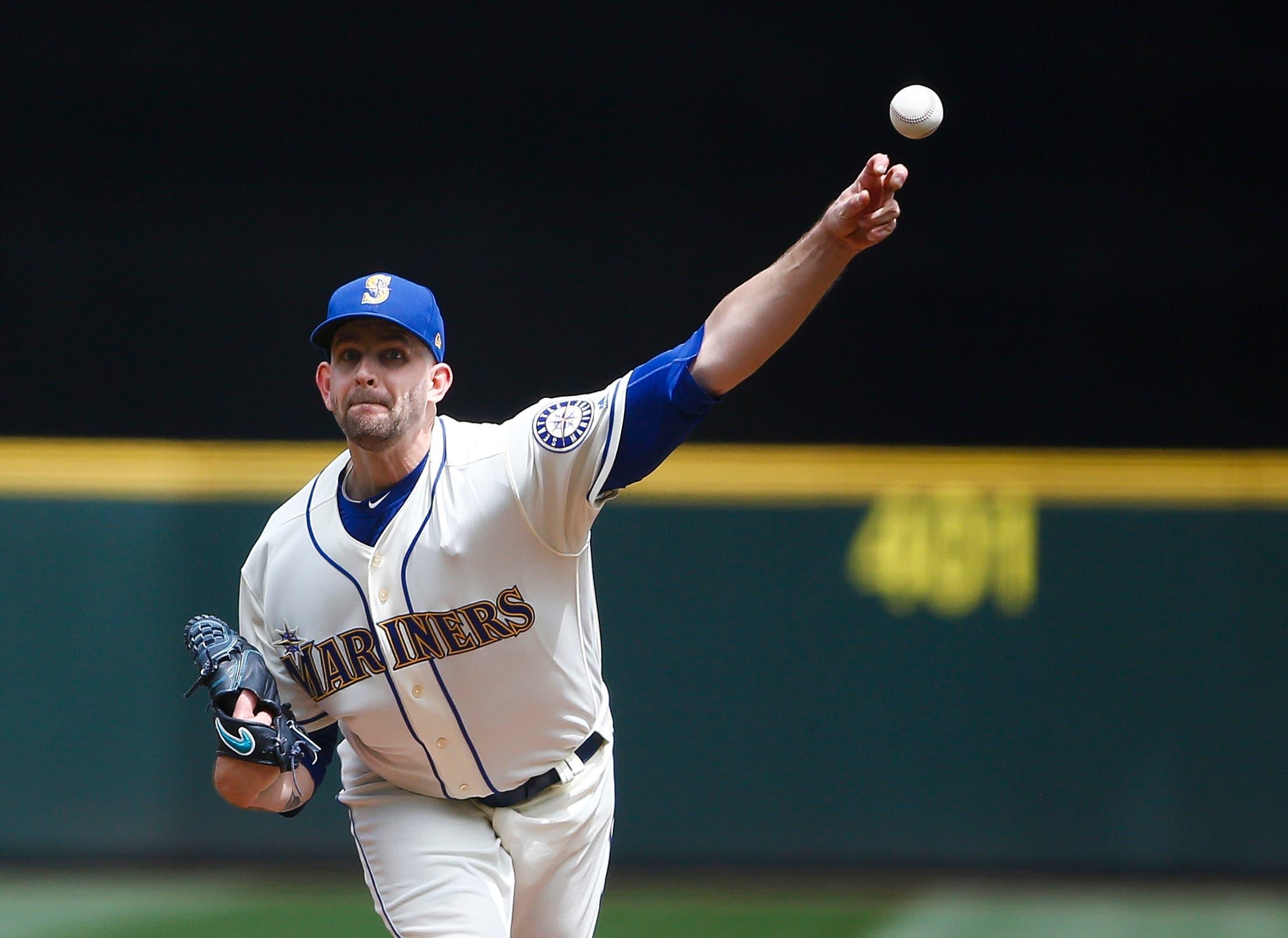 Seattle Mariners pitcher James Paxton delivers against the Kansas City Royals in the second inning at Safeco Field. / Lindsey Wasson/USA TODAY Sports