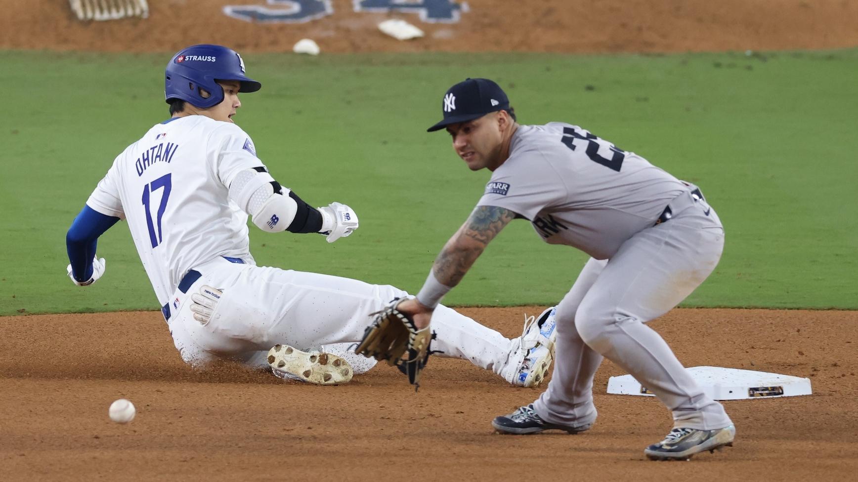 Gleyber Torres' defensive misplay results in tying run in eventual Yankees' World Series Game 1 loss