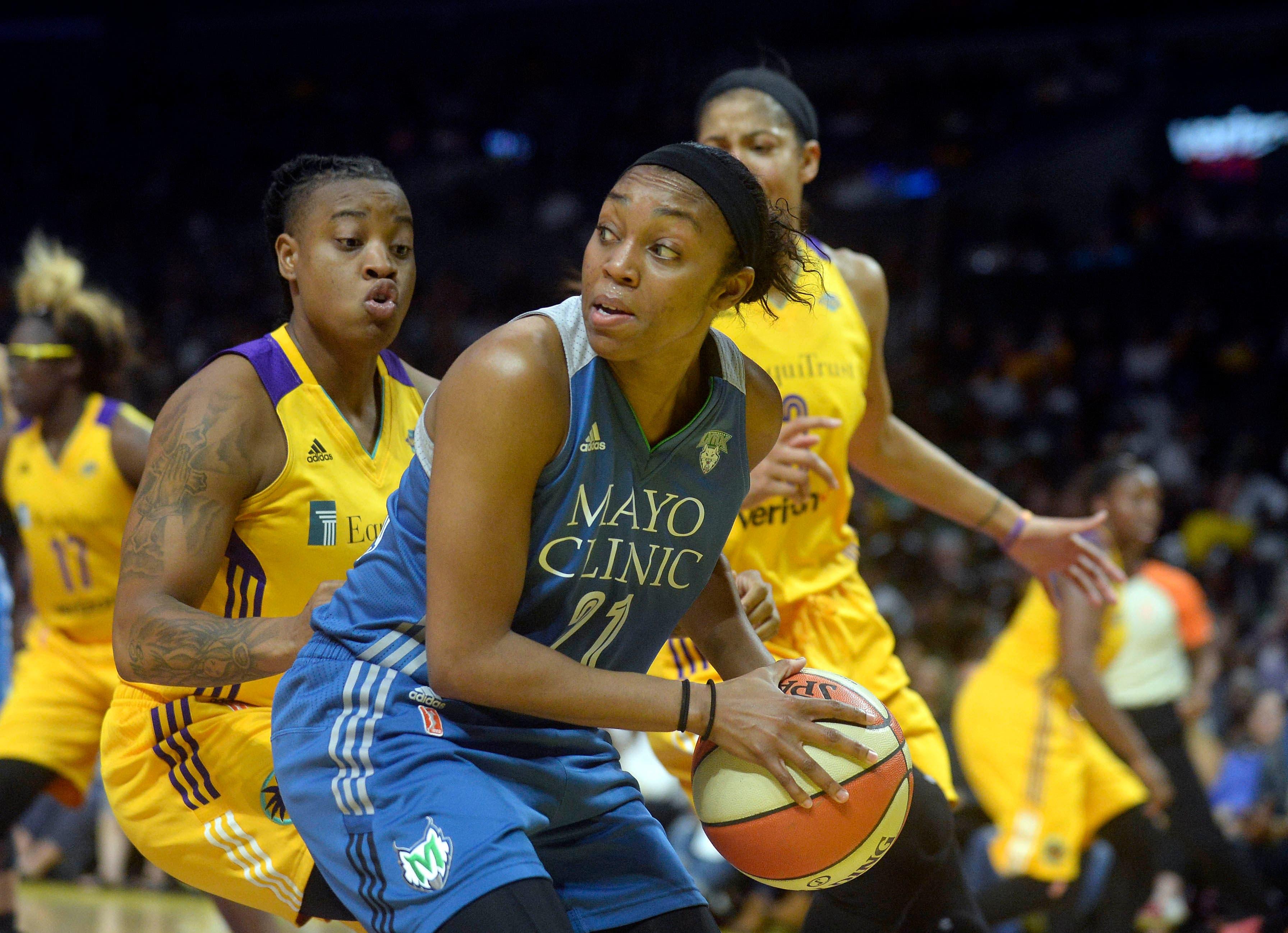 September 29, 2017; Los Angeles, CA, USA; during the second half in Game 3 of the WNBA Finals at Staples Center. Mandatory Credit: Gary A. Vasquez-USA TODAY Sports / Gary A. Vasquez