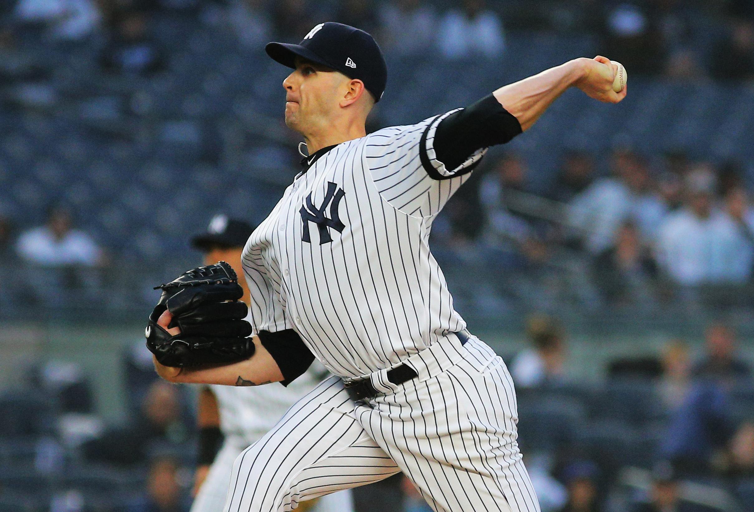 May 3, 2019; Bronx, NY, USA; New York Yankees starting pitcher James Paxton (65) pitches against the Minnesota Twins during the first inning at Yankee Stadium. Mandatory Credit: Andy Marlin-USA TODAY Sports