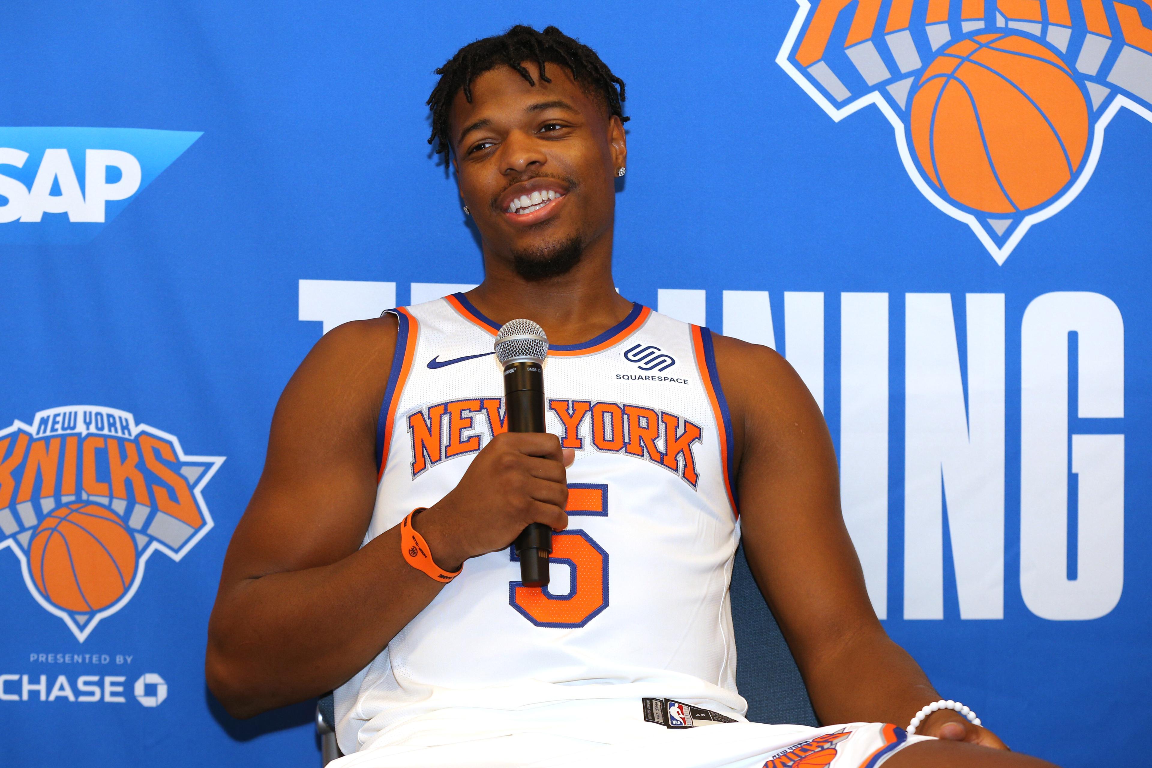 Dennis Smith Jr. talks new jumpshot and new diet at Knicks practice