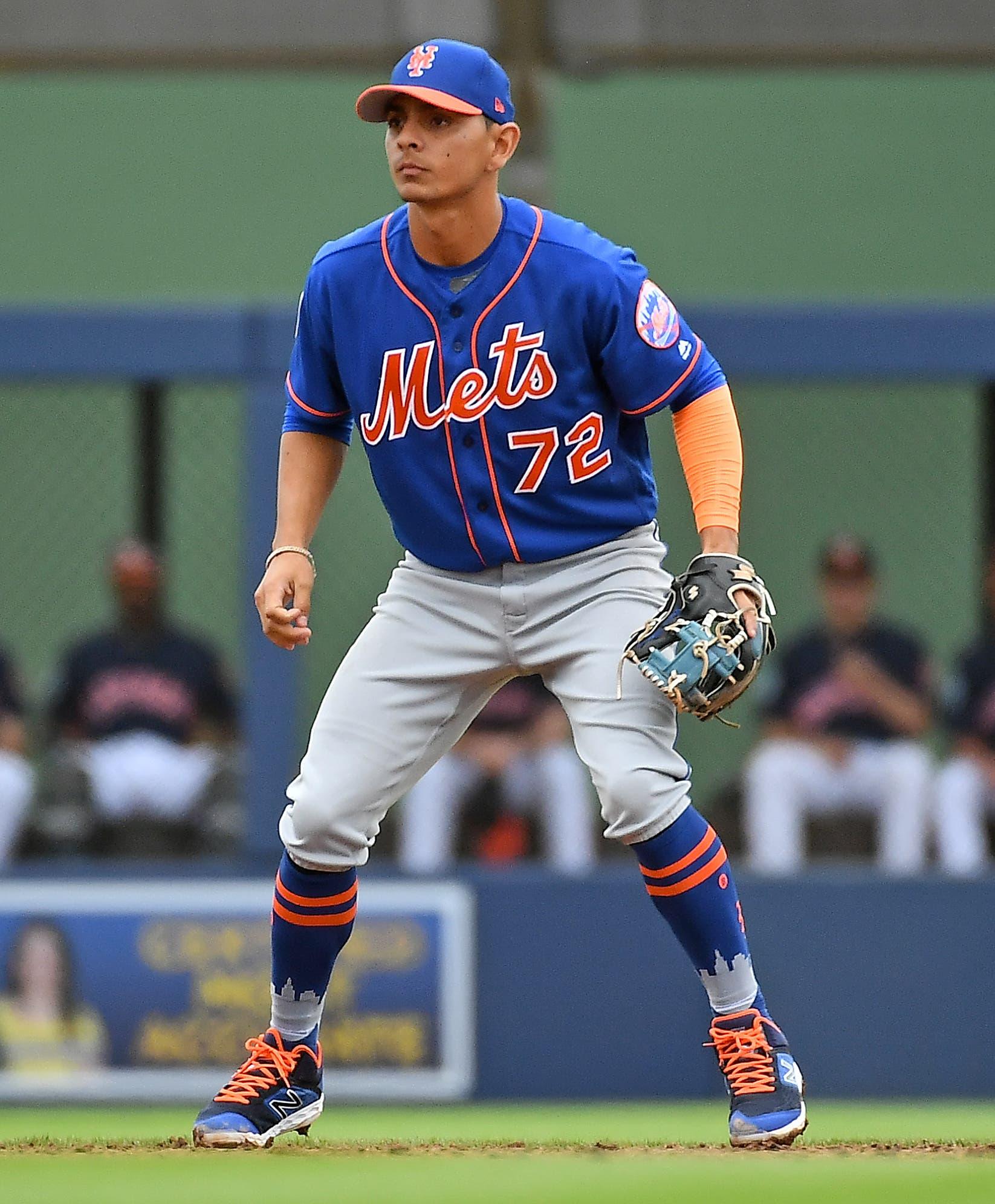 Feb 25, 2019; West Palm Beach, FL, USA; New York Mets shortstop Andres Gimenez (72) plays the field during a spring training game against the Houston Astros at FITTEAM Ballpark of the Palm Beaches. Mandatory Credit: Jasen Vinlove-USA TODAY Sports / Jasen Vinlove