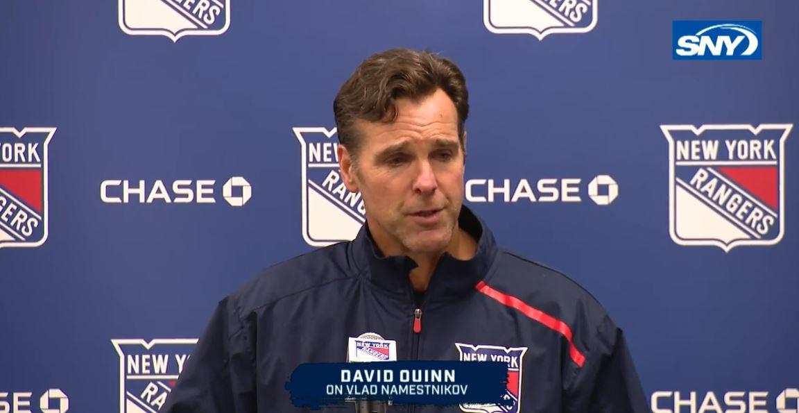 WATCH: Rangers' David Quinn, Jeff Gorton react to Vlad Namestnikov trade