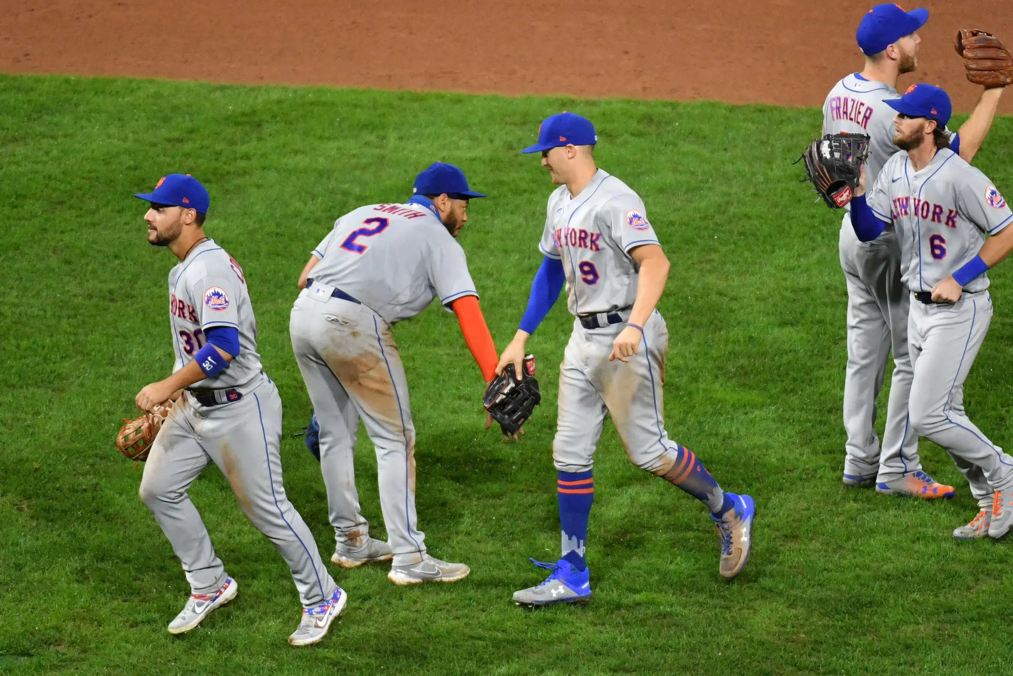 The Mets celebrate a win in Philadelphia / USA Today