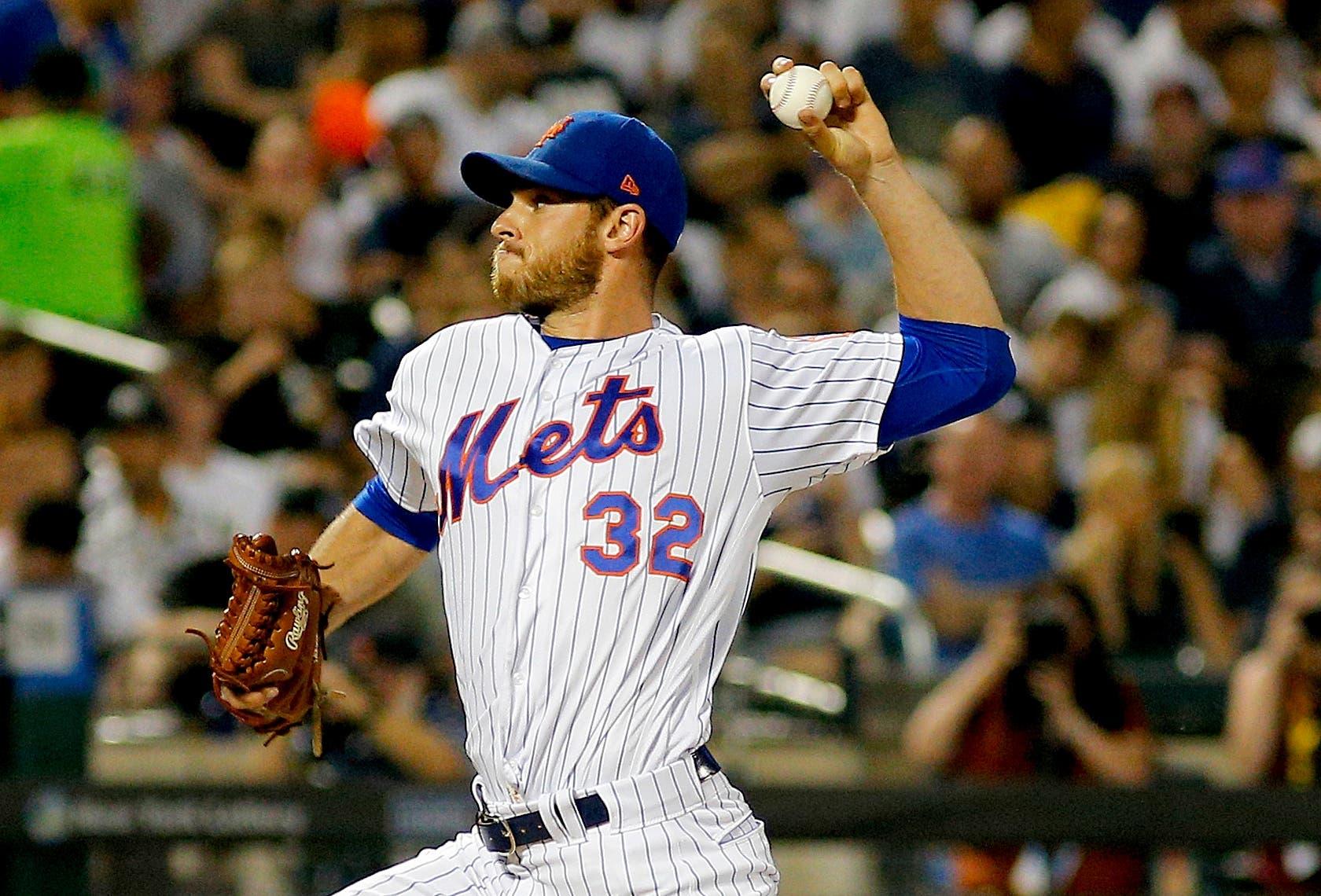 Jul 3, 2019; New York City, NY, USA; New York Mets pitcher Steven Matz (32) pitches in relief against the New York Yankees during the seventh inning at Citi Field. Mandatory Credit: Andy Marlin-USA TODAY Sports / Andy Marlin