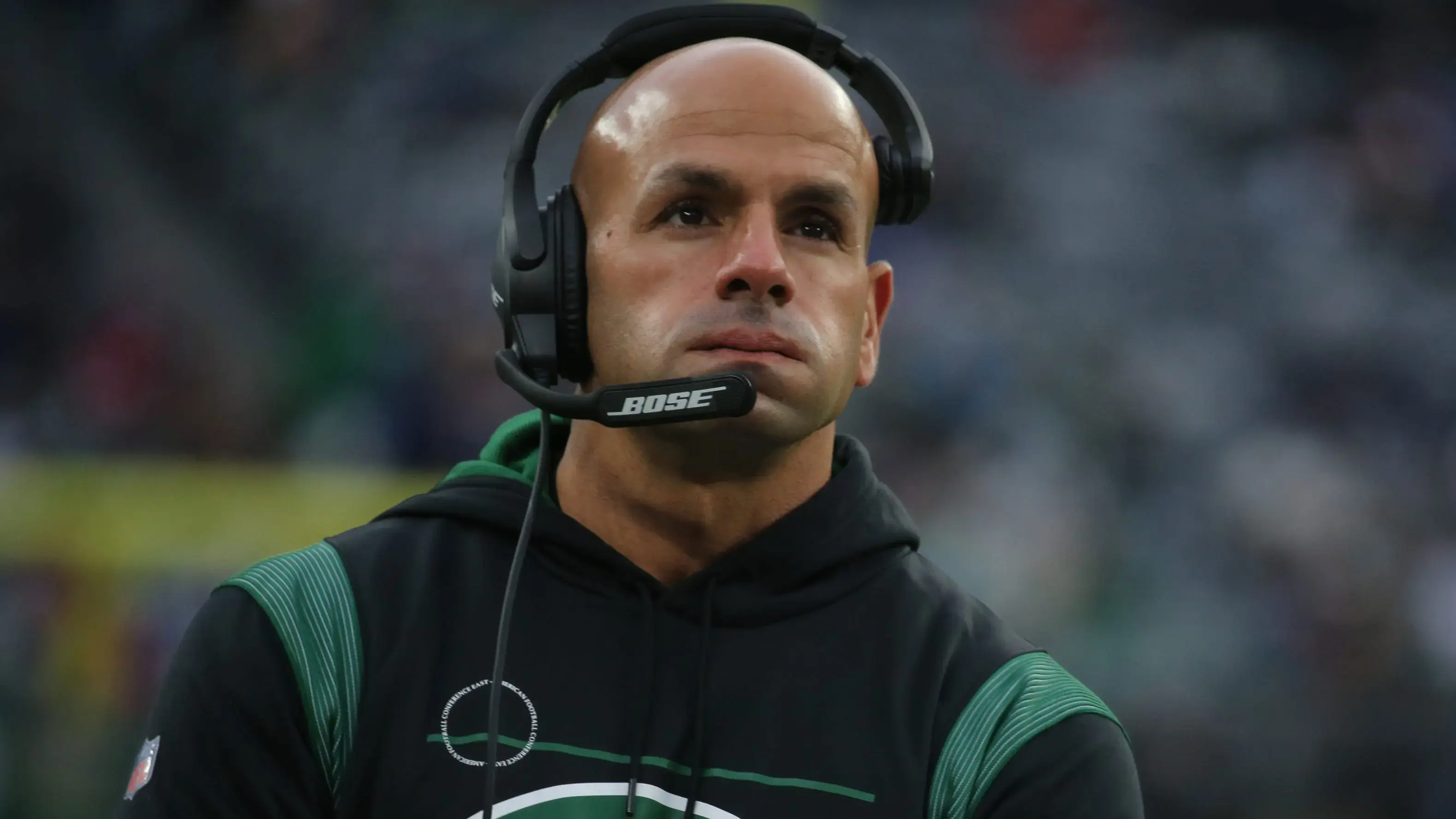 Jets head coach Robert Saleh in the second half. The Buffalo Bills beat the New York Jets 45-17 at Metlife Stadium in East Rutherford, NJ on November 14, 2021. The Buffalo Bills Play The New York Jets At Metlife Stadium In East Rutherford Nj On November 14 2021 / Chris Pedota, NorthJersey.com / USA TODAY NETWORK