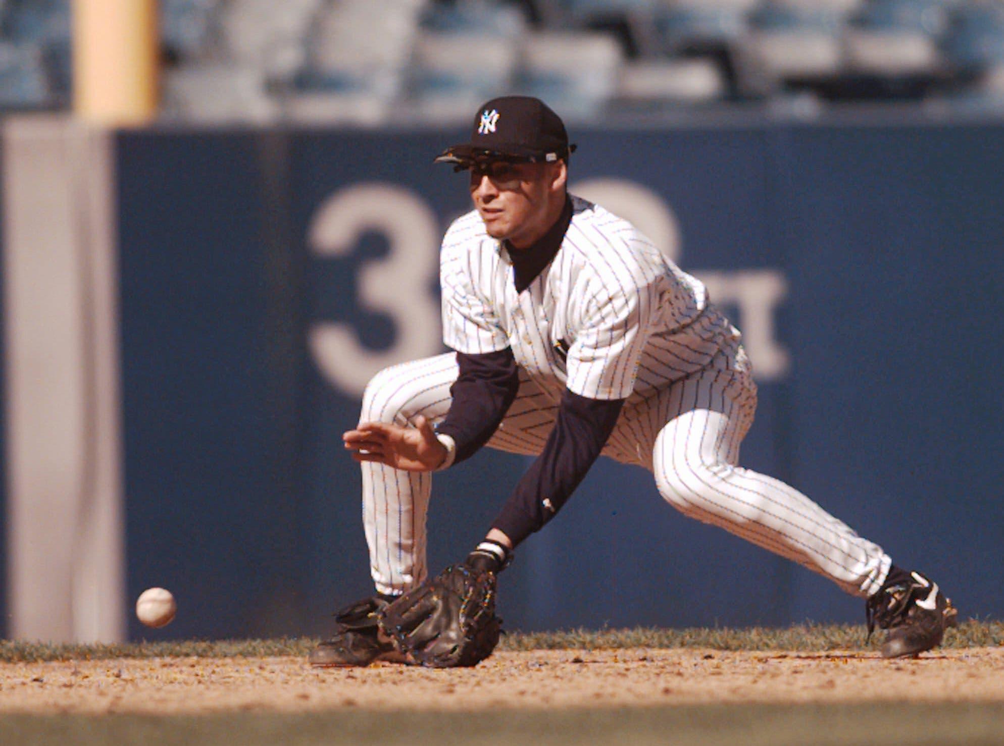 Derek Jeter's first home game at Yankee Stadium came on June 2, 1995 against the Seattle Mariners. But, as a 20-year-old, Jeter opened the 1996 season as the Yankees' starting shortstop. Jeter batted ninth and was 1-for-3 with a run scored in the Yanks' 7-3 win on Opening Day. / AP