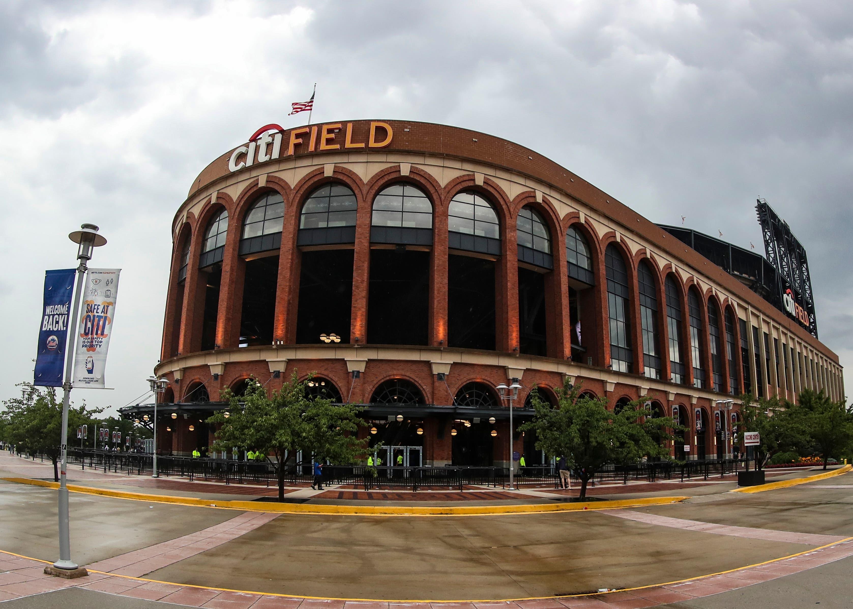 Jul 8, 2021; New York City, New York, USA; A general view of the exterior of Citi Field prior to the game between the Pittsburgh Pirates and the New York Mets. / Wendell Cruz-USA TODAY Sports