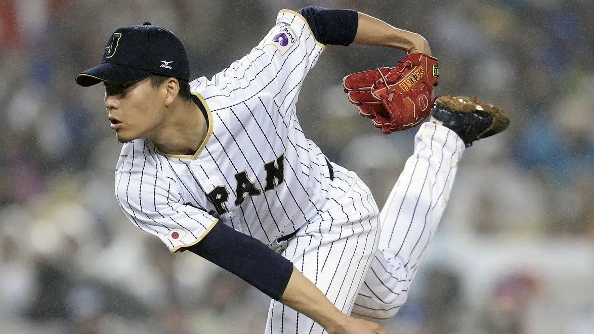 March 21, 2017; Los Angeles, CA, USA; Japan pitcher Kodai Senga (41) throws in the eighth inning against USA during the 2017 World Baseball Classic at Dodger Stadium. / Gary A. Vasquez-USA TODAY Sports